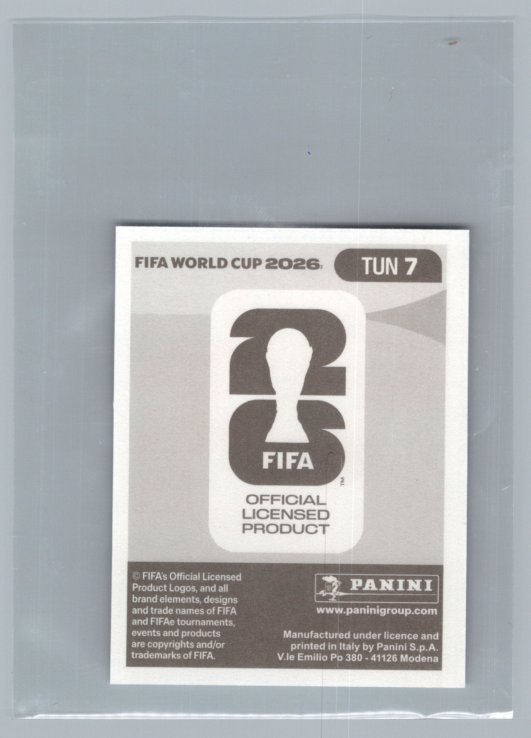 2026 Panini FIFA World Cup Stickers ("Printed in Italy" Back)* #TUN7 Ali Abdi