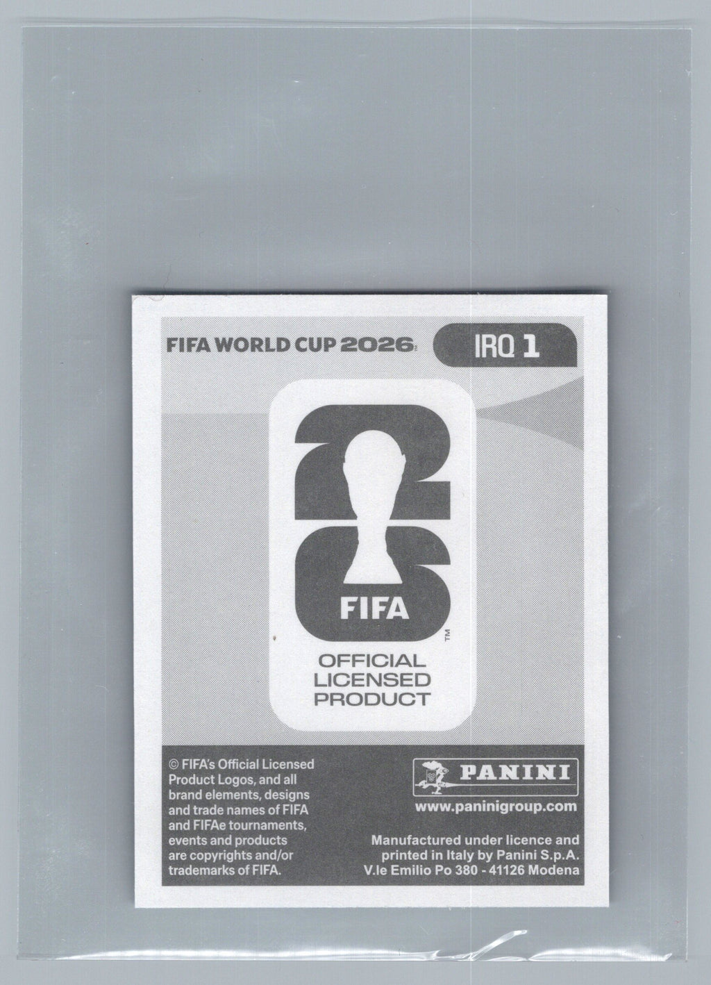 2026 Panini FIFA World Cup Stickers ("Printed in Italy" Back)* #IRQ1 Emblem FOIL