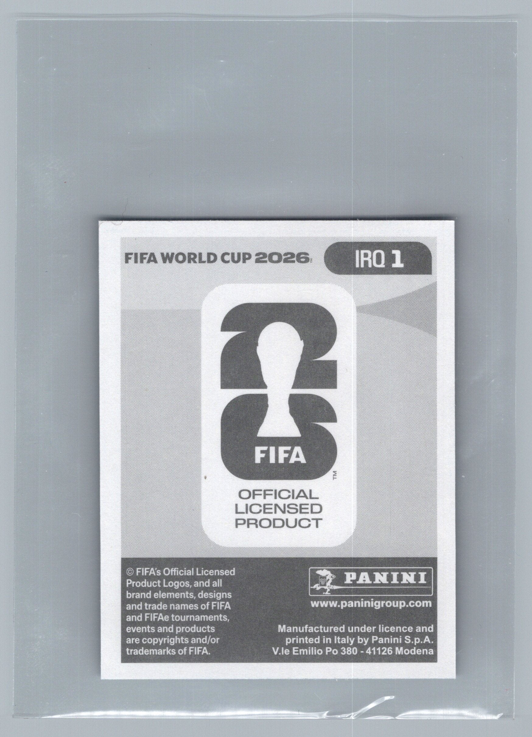 2026 Panini FIFA World Cup Stickers ("Printed in Italy" Back)* #IRQ1 Emblem FOIL