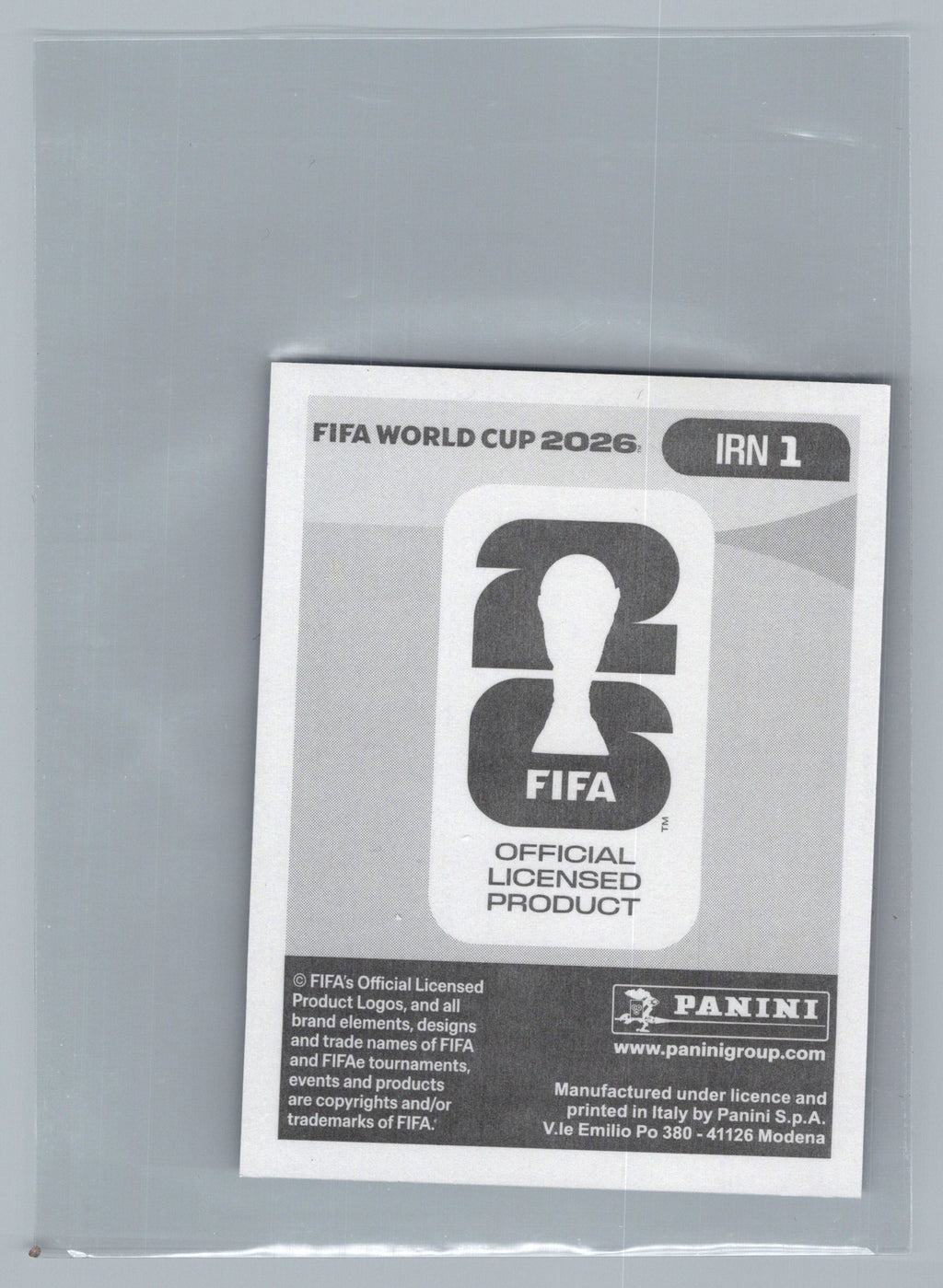 2026 Panini FIFA World Cup Stickers ("Printed in Italy" Back)* #IRN1 Emblem FOIL