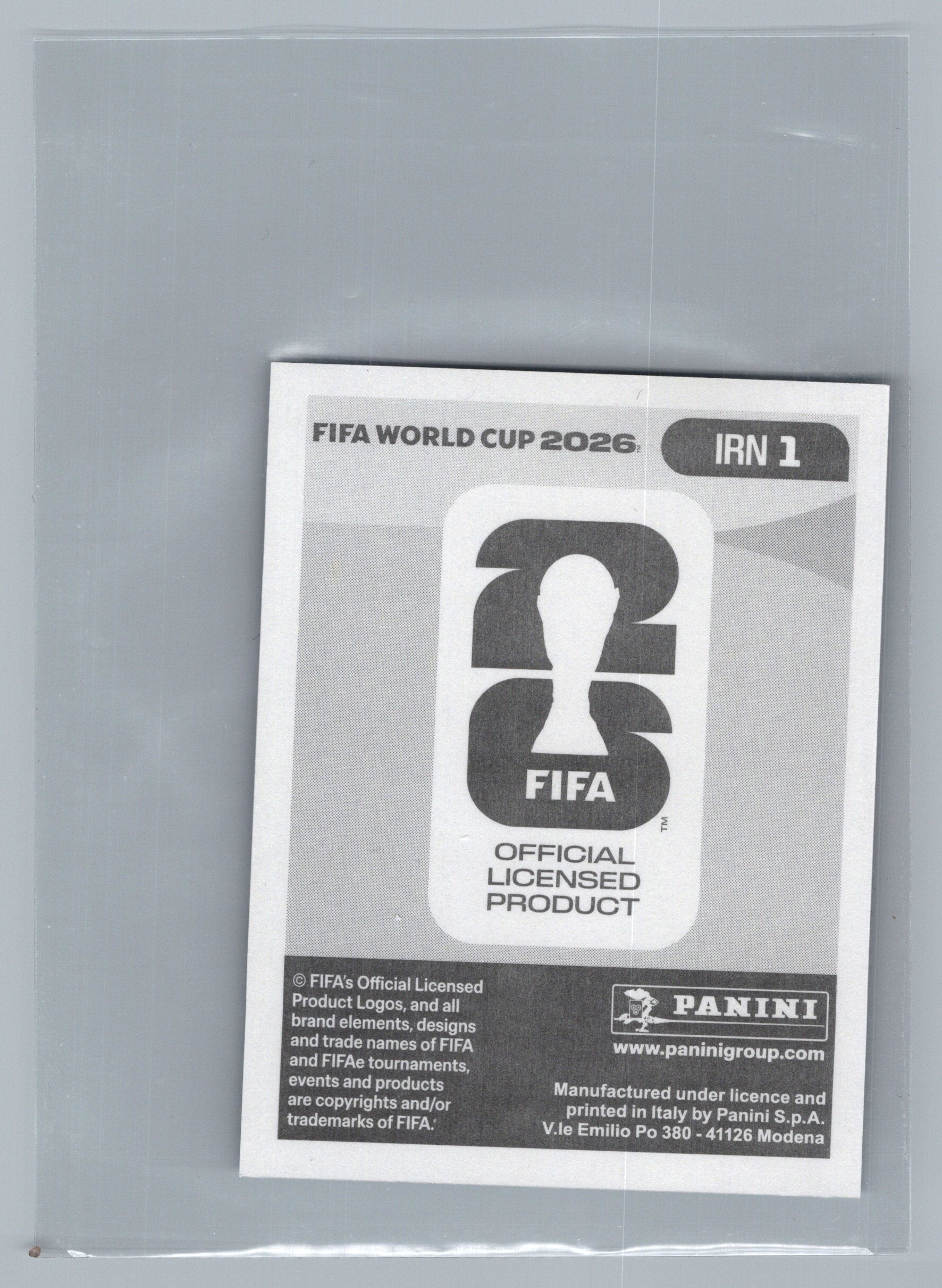2026 Panini FIFA World Cup Stickers ("Printed in Italy" Back)* #IRN1 Emblem FOIL