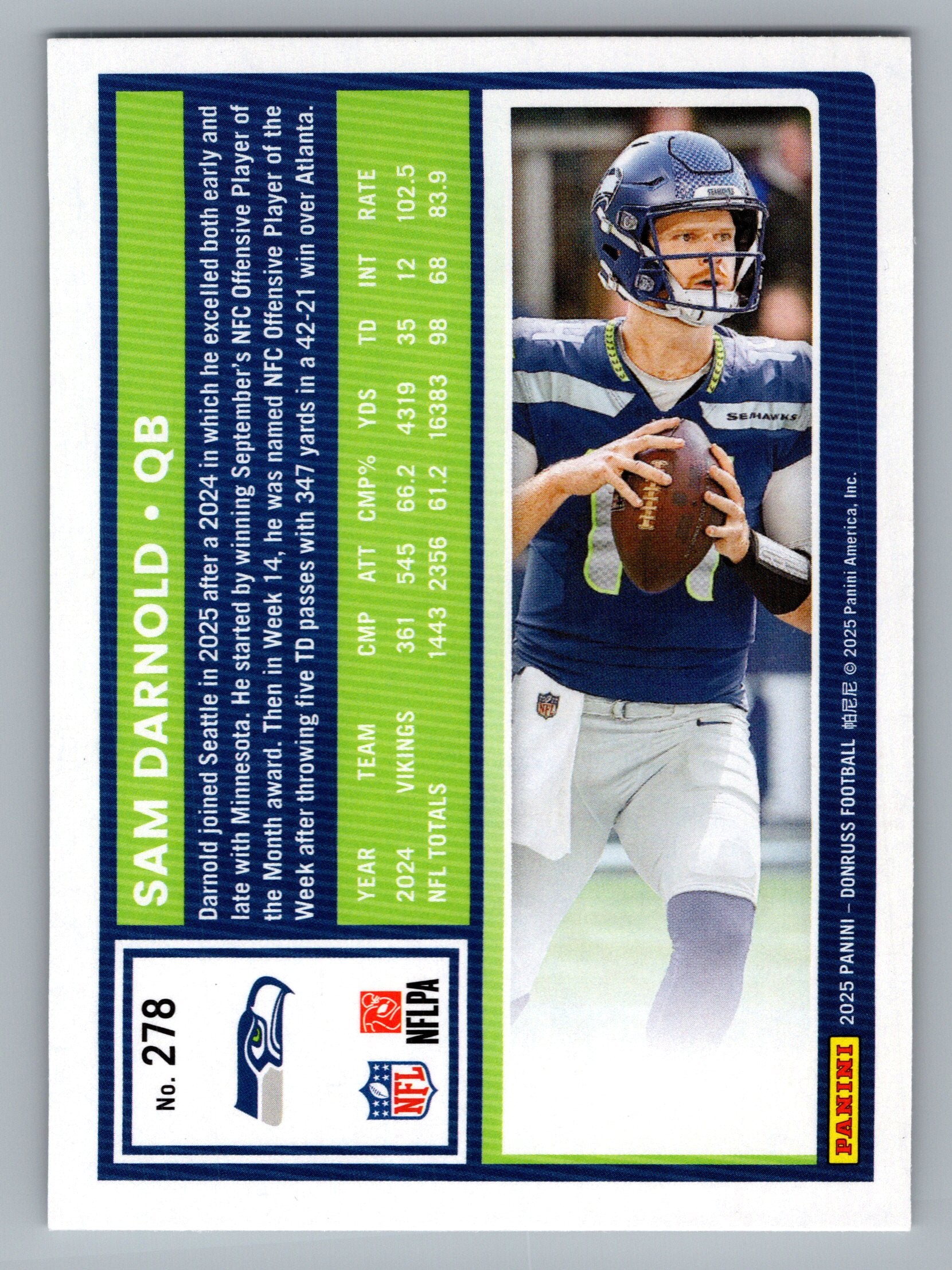 2025 Donruss #278 Sam Darnold