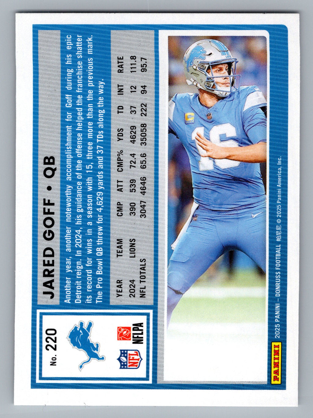 2025 Donruss #220 Jared Goff