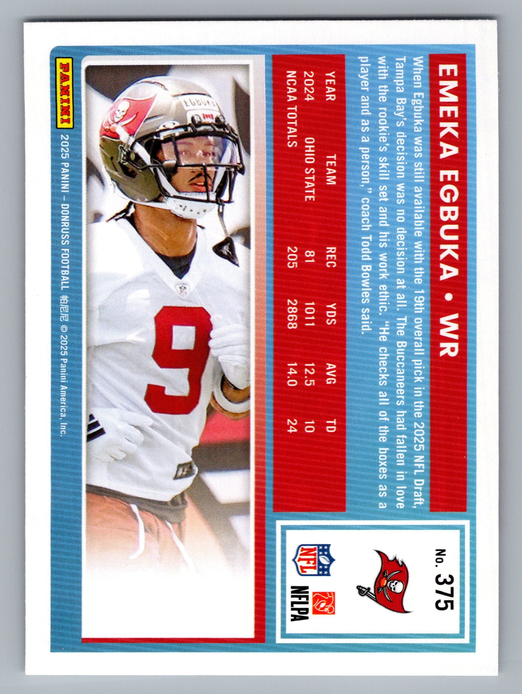 2025 Donruss #375 Emeka Egbuka
