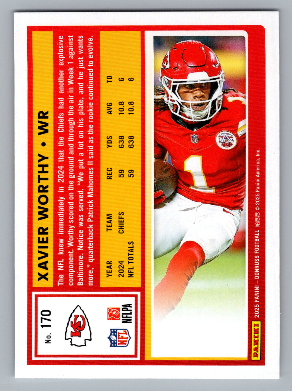 2025 Donruss #170 Xavier Worthy
