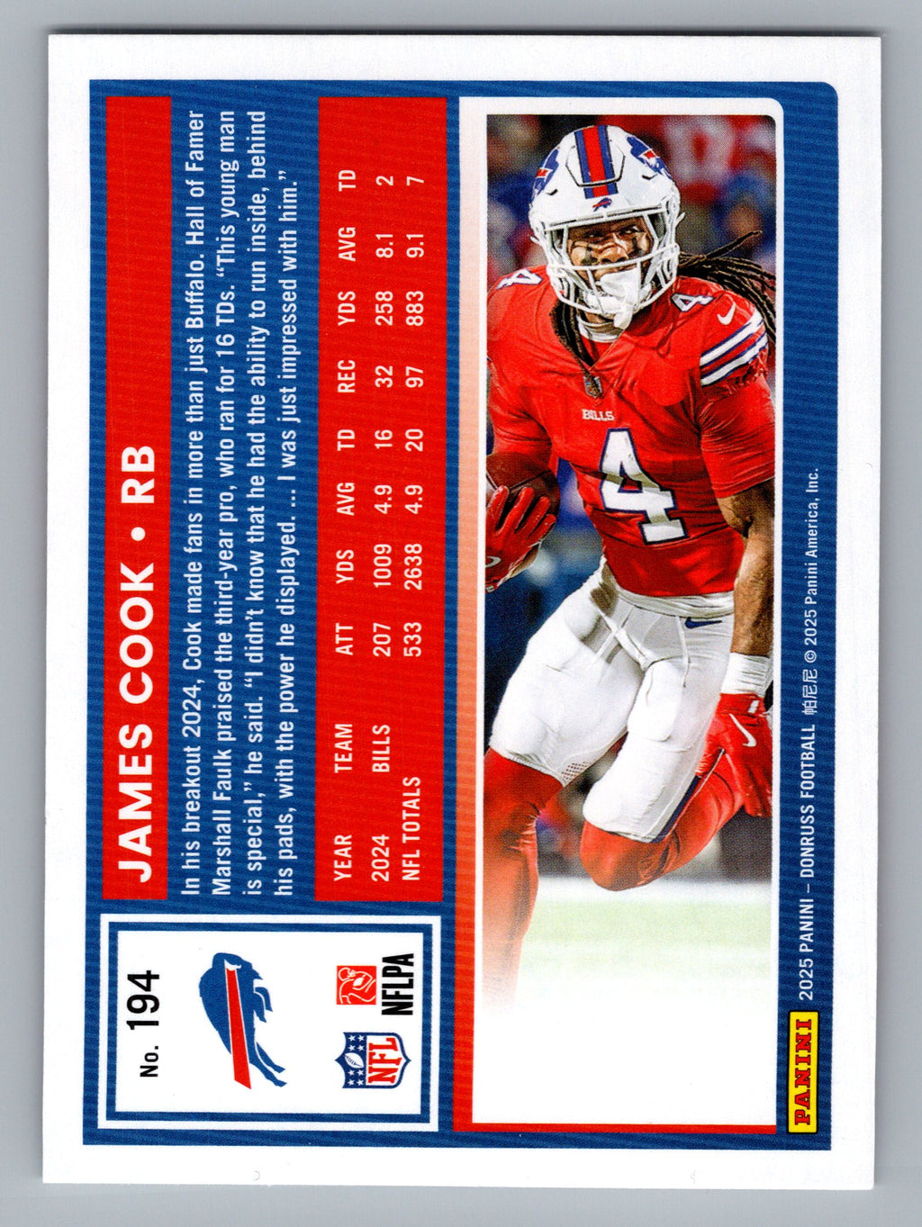 2025 Donruss #194 James Cook