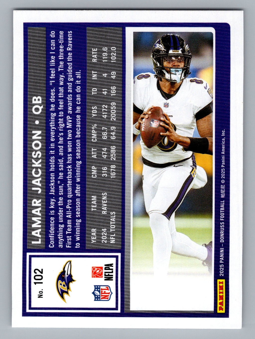 2025 Donruss #102 Lamar Jackson