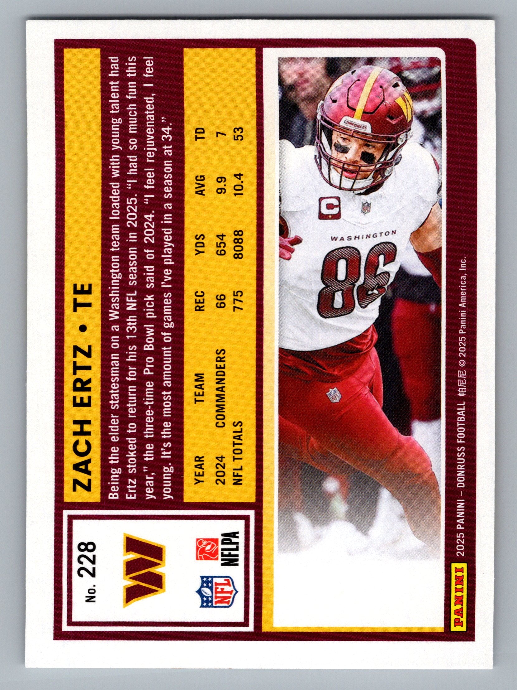2025 Donruss #228 Zach Ertz