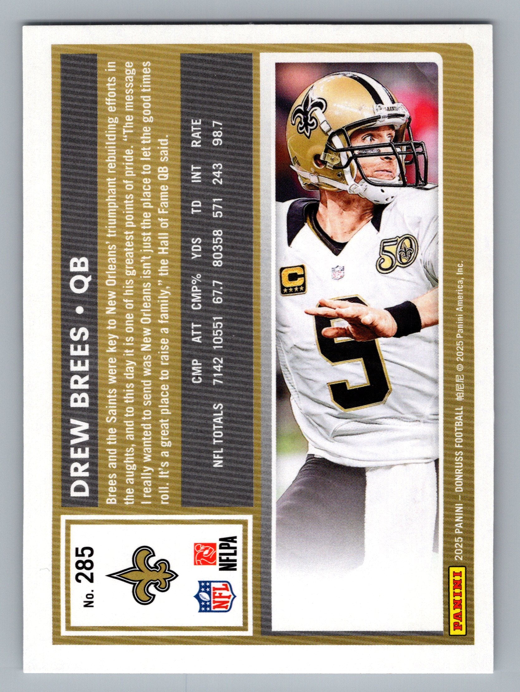 2025 Donruss #285 Drew Brees