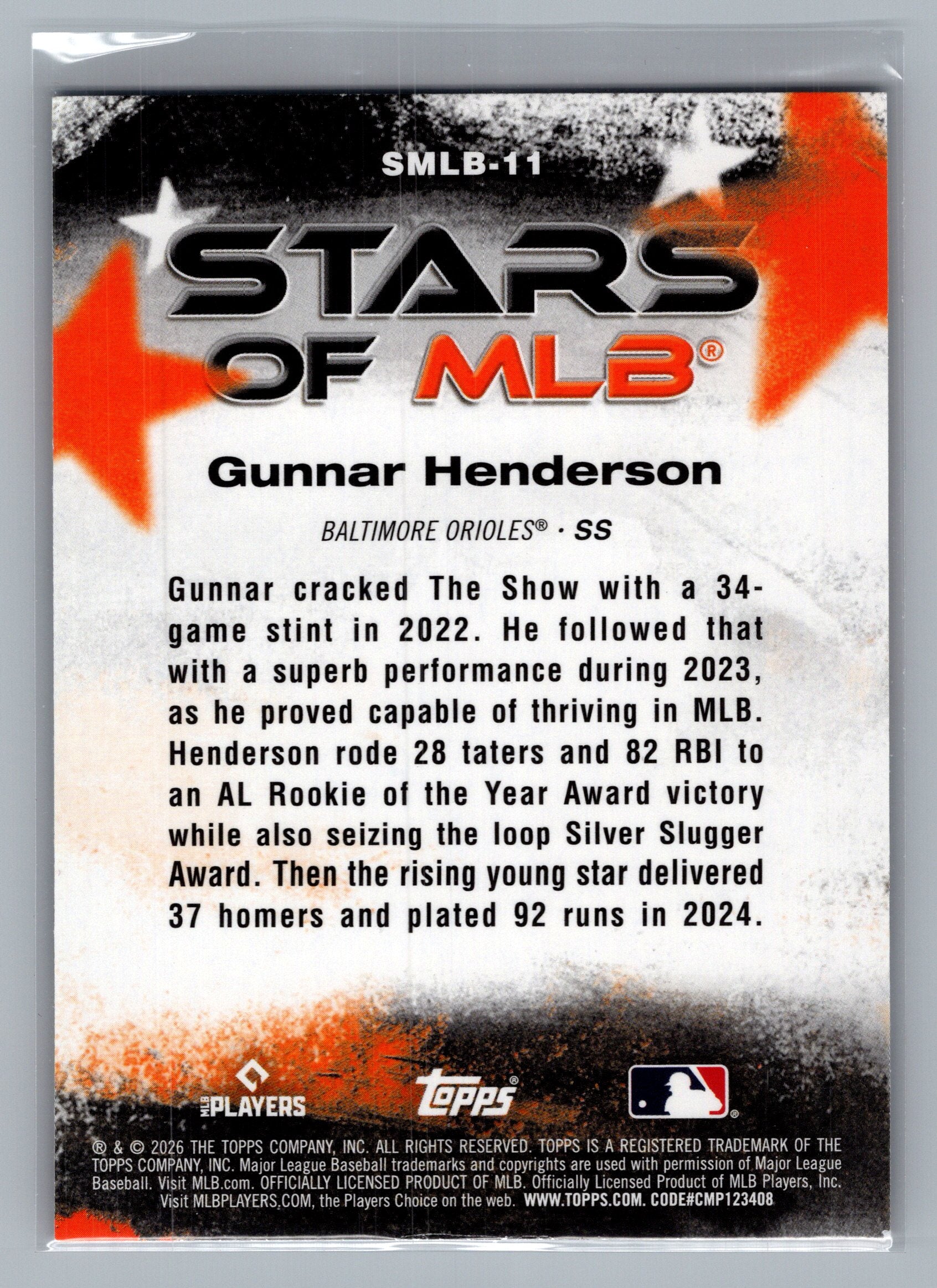 2026 Topps #SMLB-11 Gunnar Henderson Stars of MLB