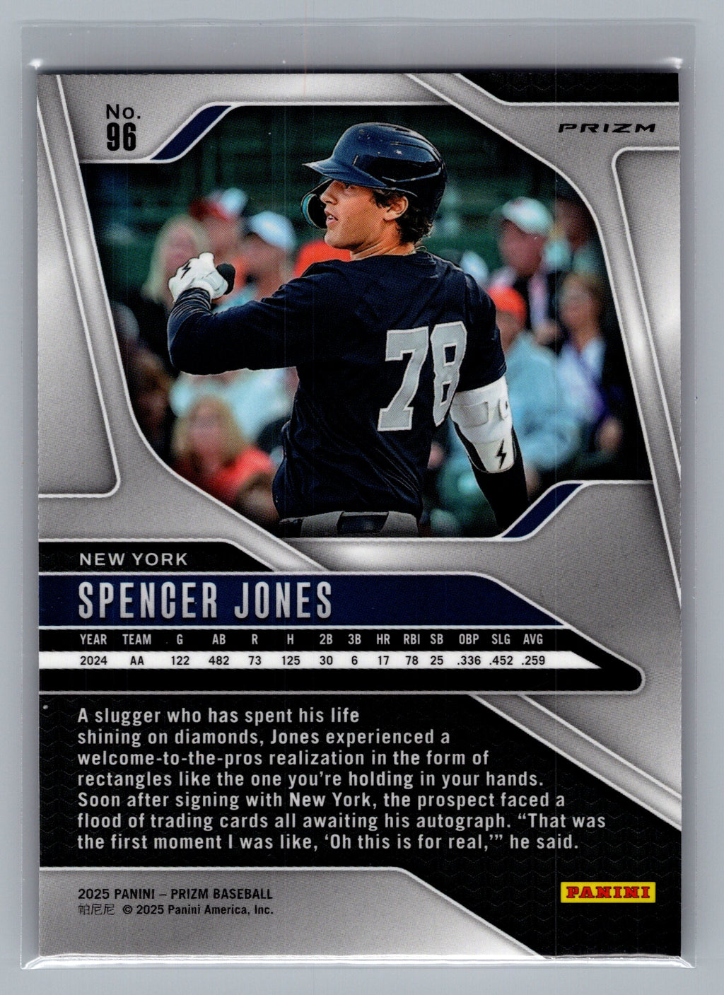 2025 Panini Prizm #96 Spencer Jones Pink Ice Prizms