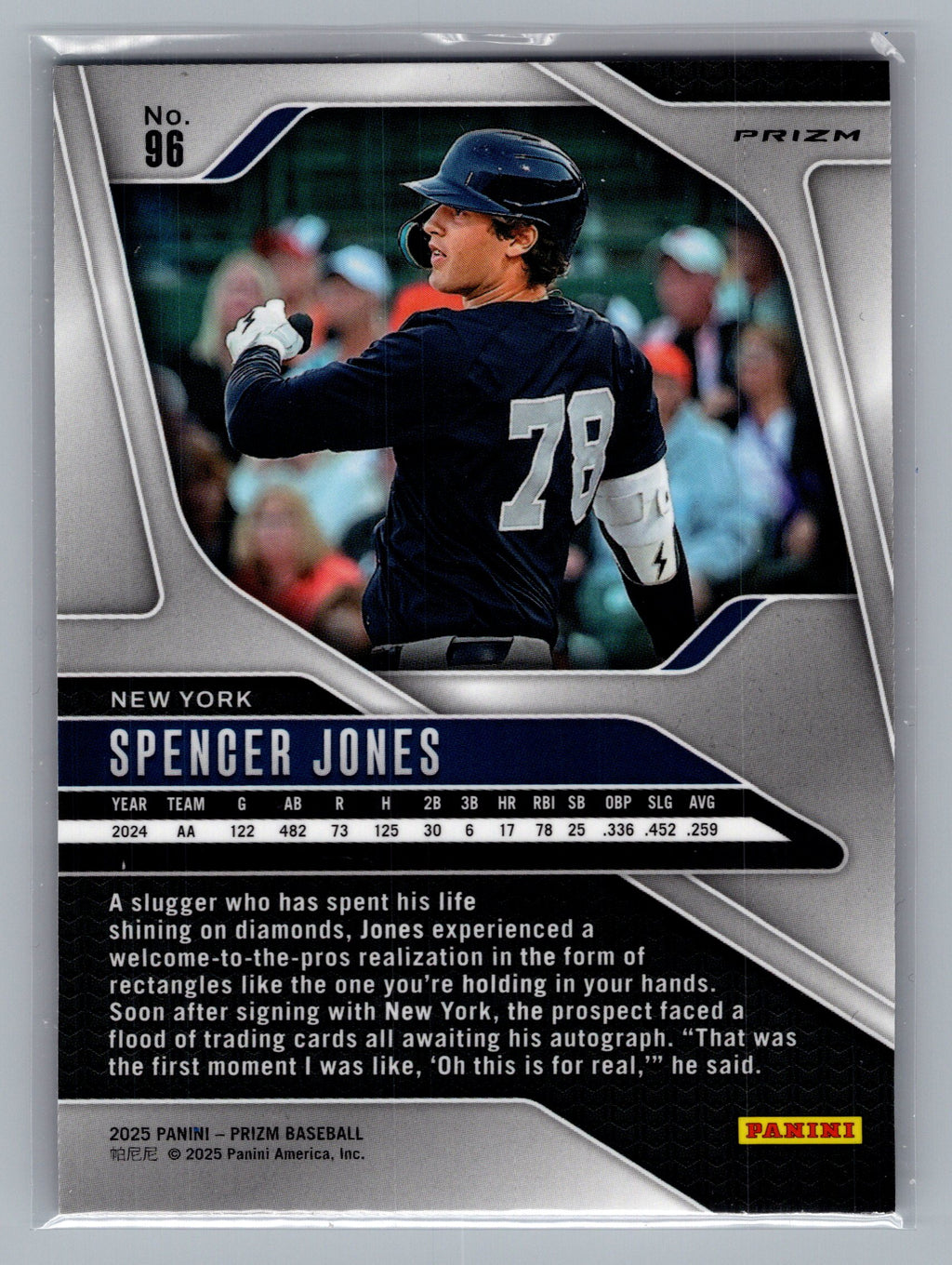 2025 Panini Prizm #96 Spencer Jones Pink Ice Prizms