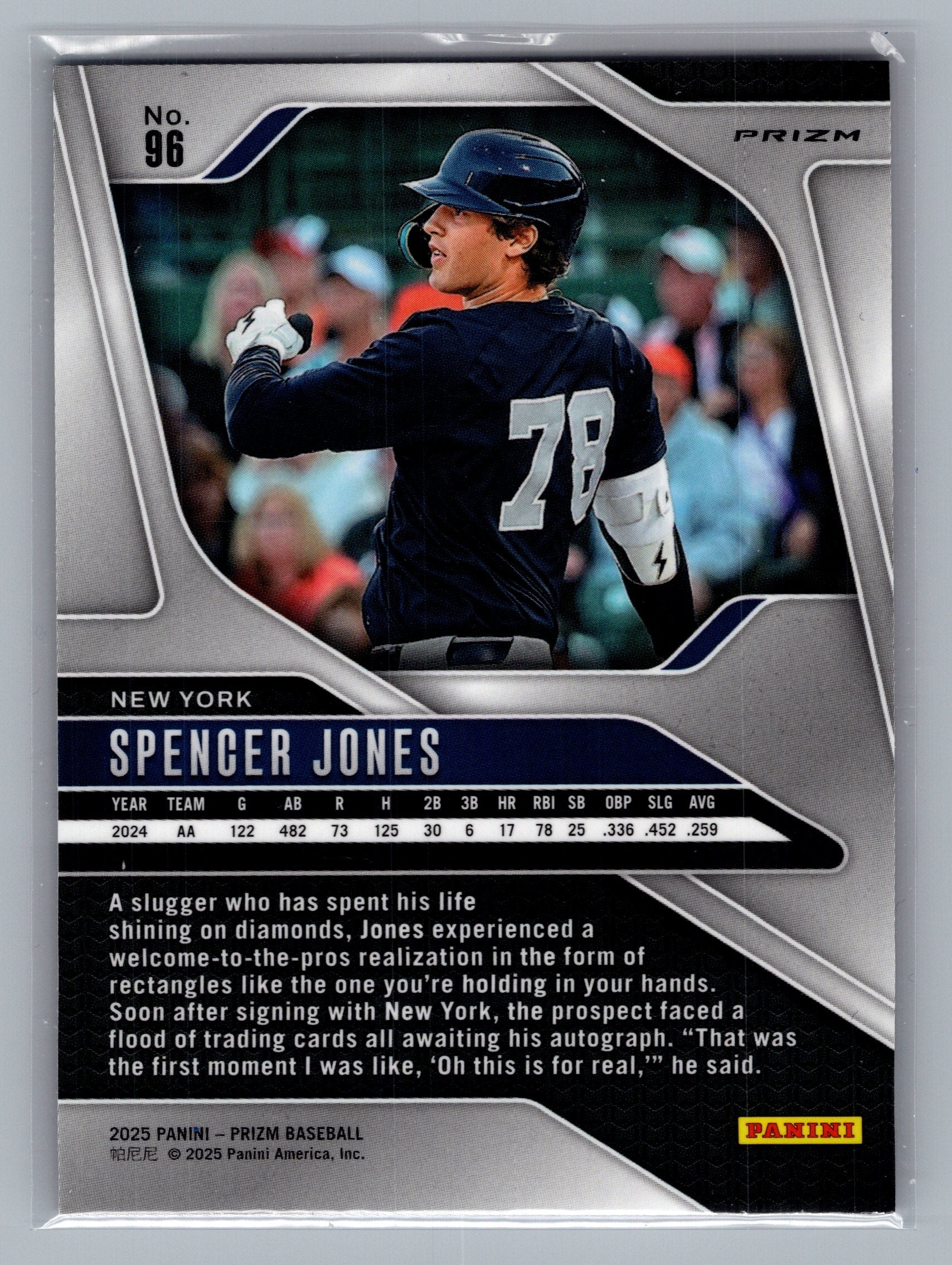 2025 Panini Prizm #96 Spencer Jones Pink Ice Prizms