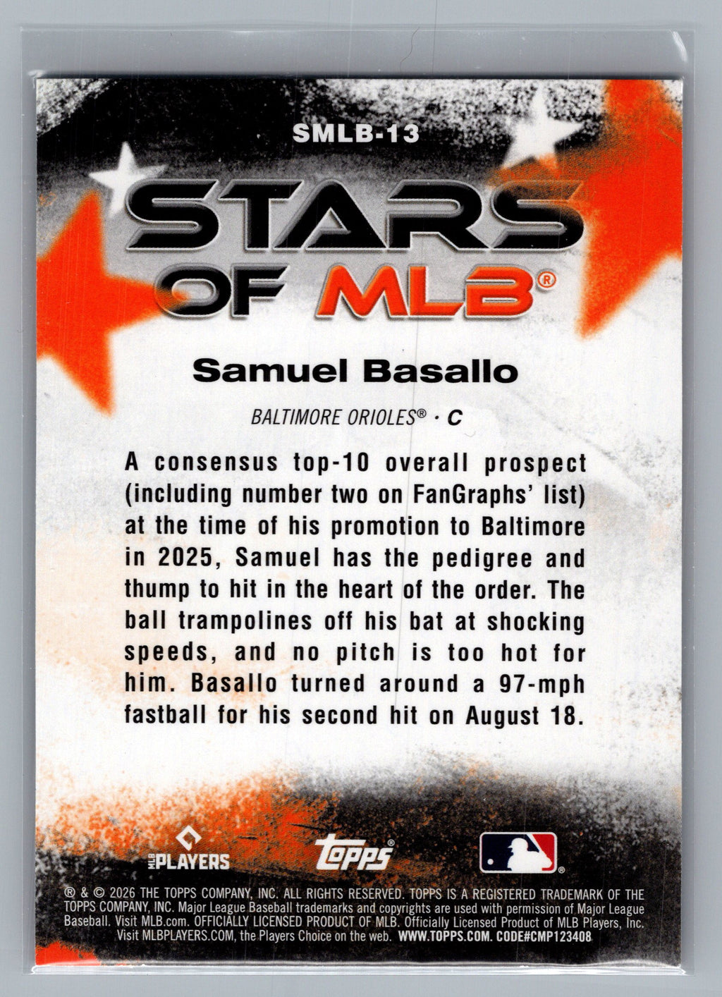 2026 Topps #SMLB-13 Samuel Basallo Stars of MLB
