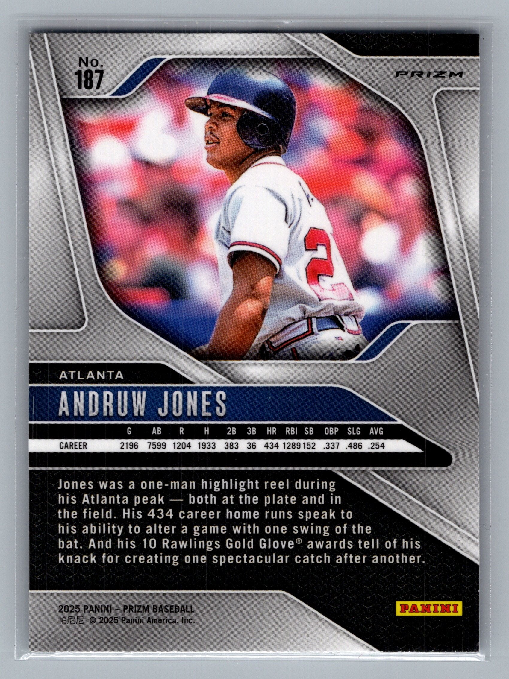 2025 Panini Prizm #187 Andruw Jones Silver Prizms
