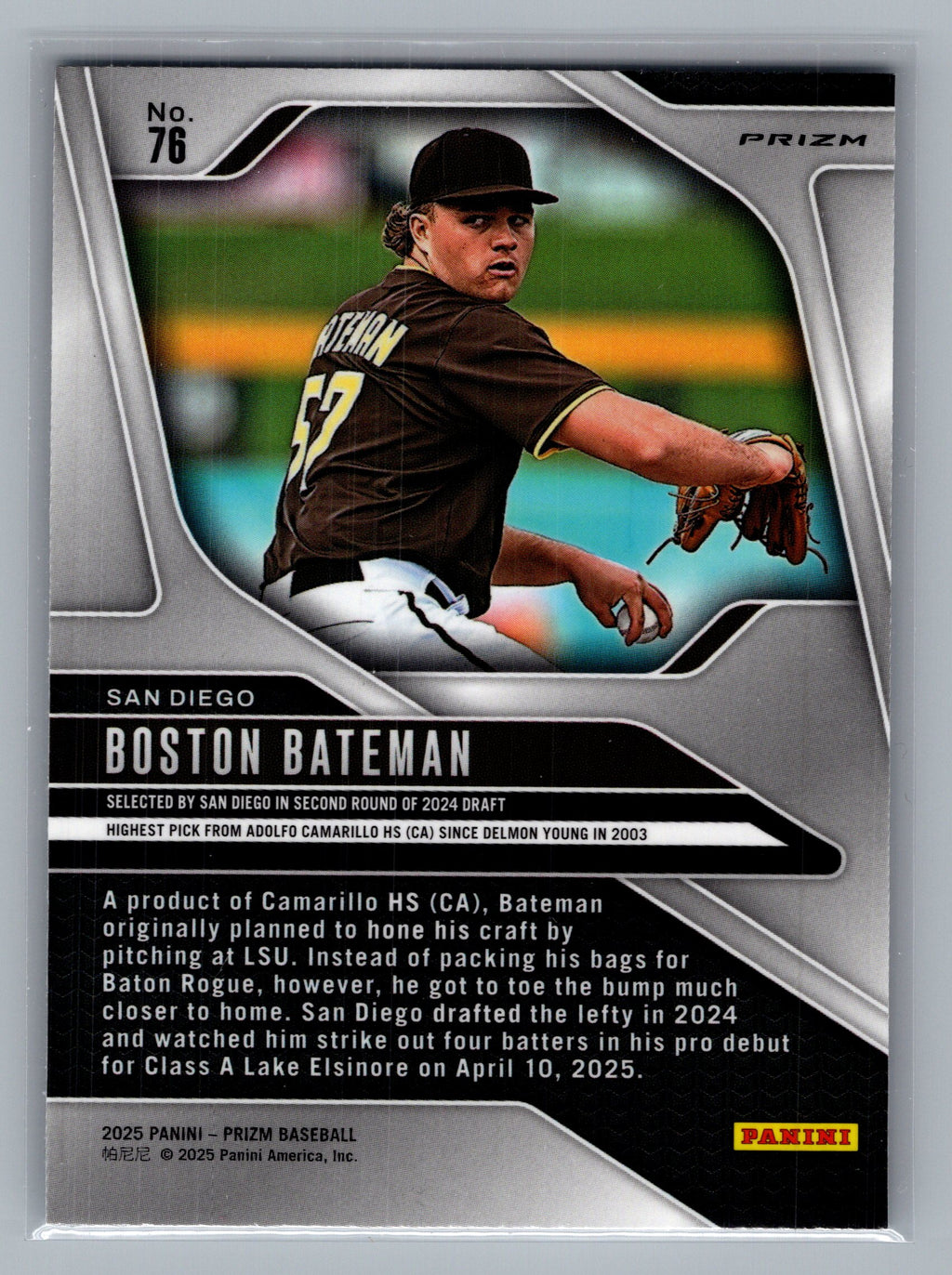 2025 Panini Prizm #76 Boston Bateman Silver Prizms