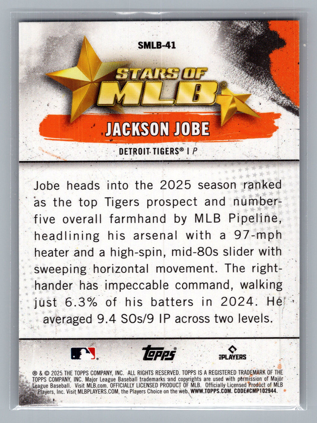2025 Topps #SMLB-41 Jackson Jobe Stars of MLB