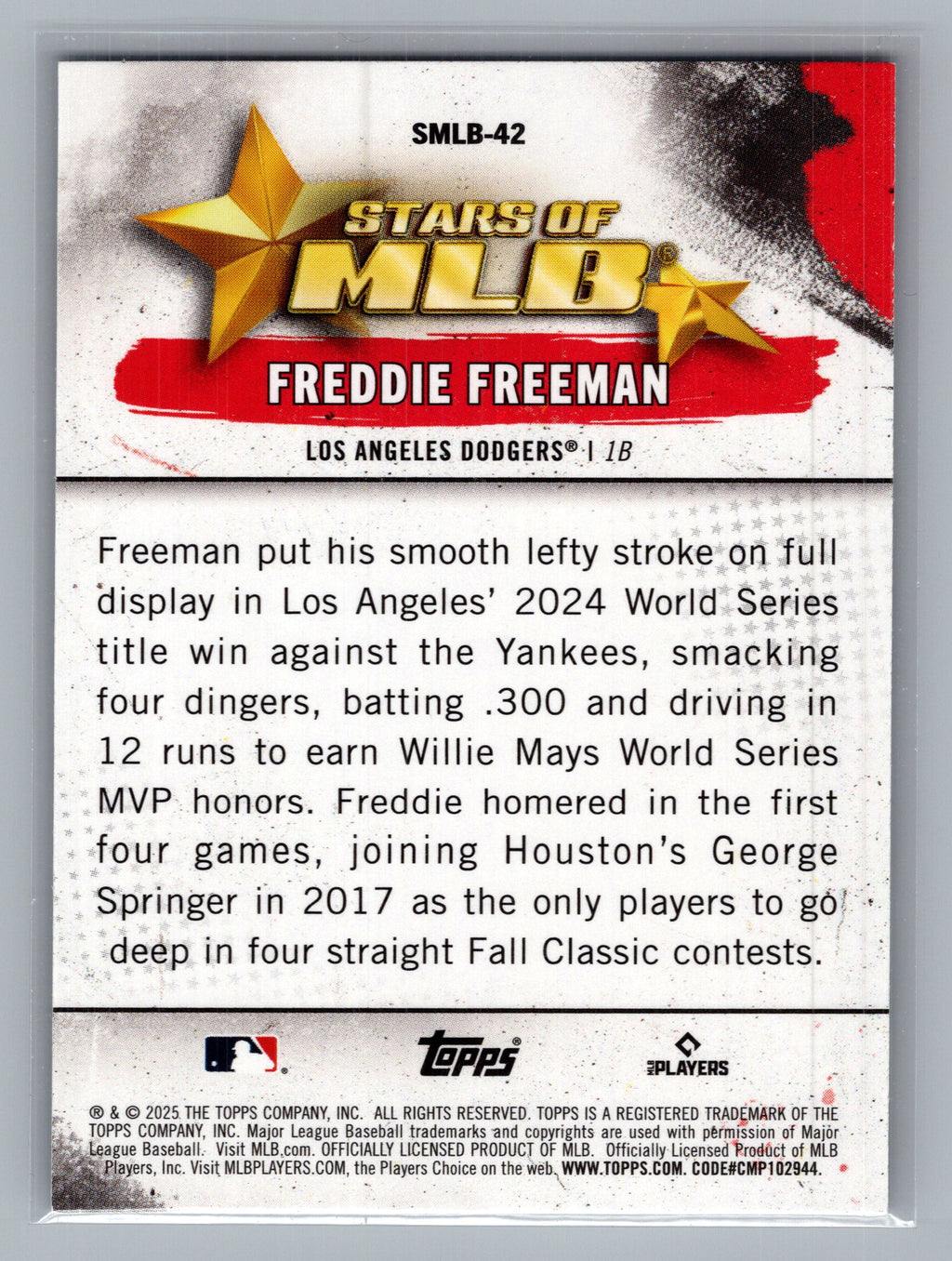 2025 Topps #SMLB-42 Freddie Freeman Stars of MLB