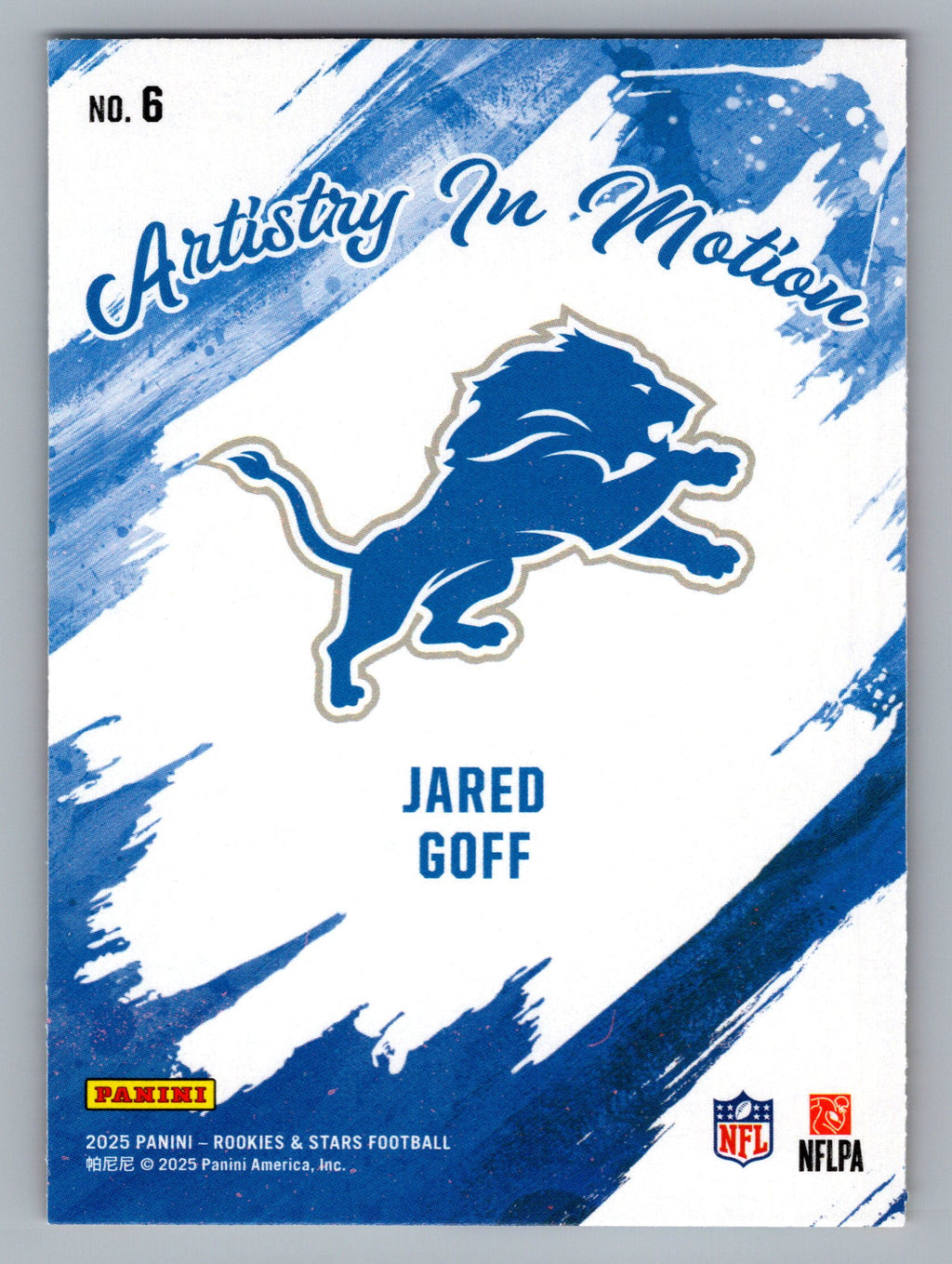 2025 Panini Rookies & Stars #6 Jared Goff Artistry in Motion