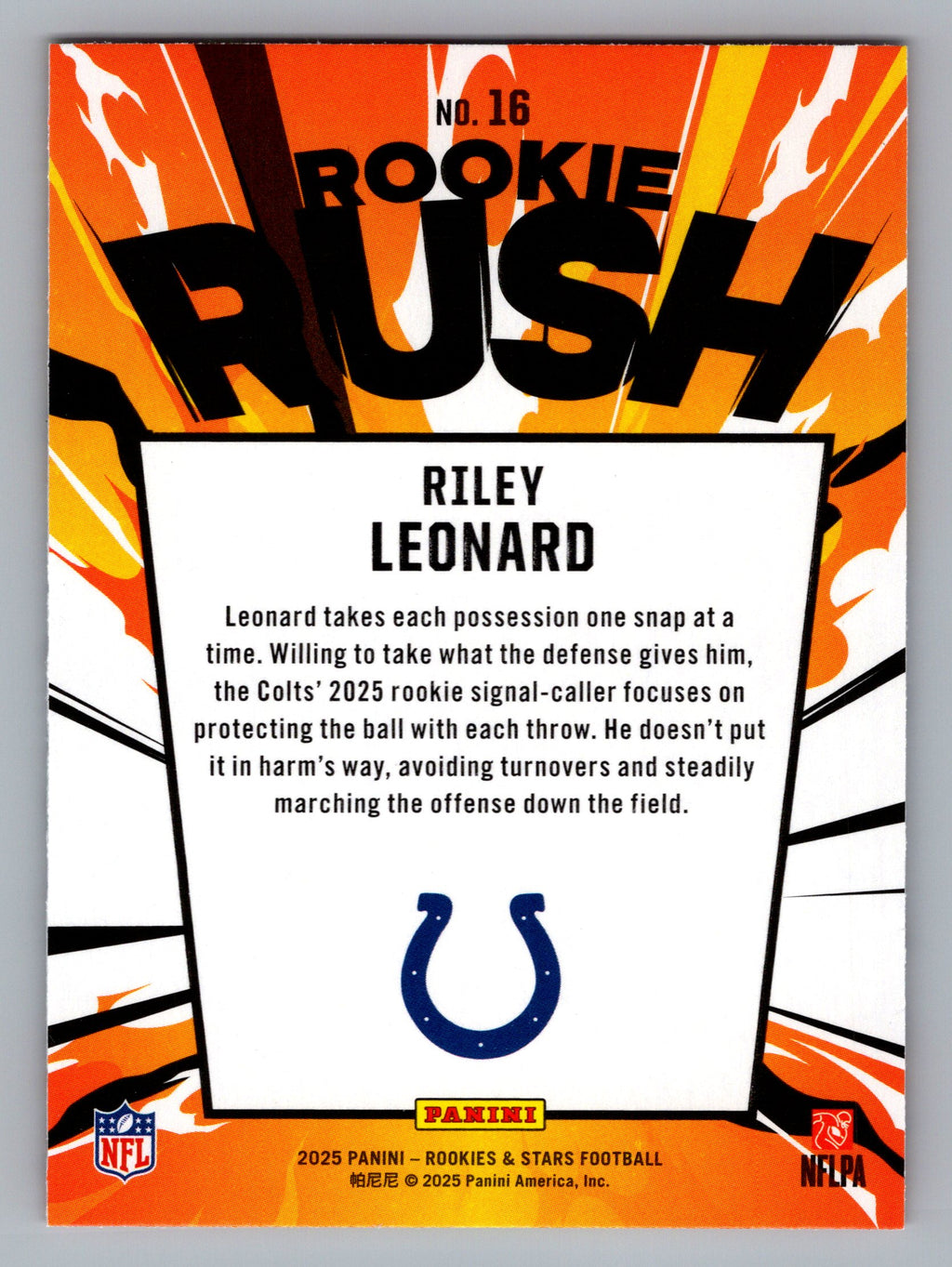 2025 Panini Rookies & Stars #16 Riley Leonard Rookie Rush