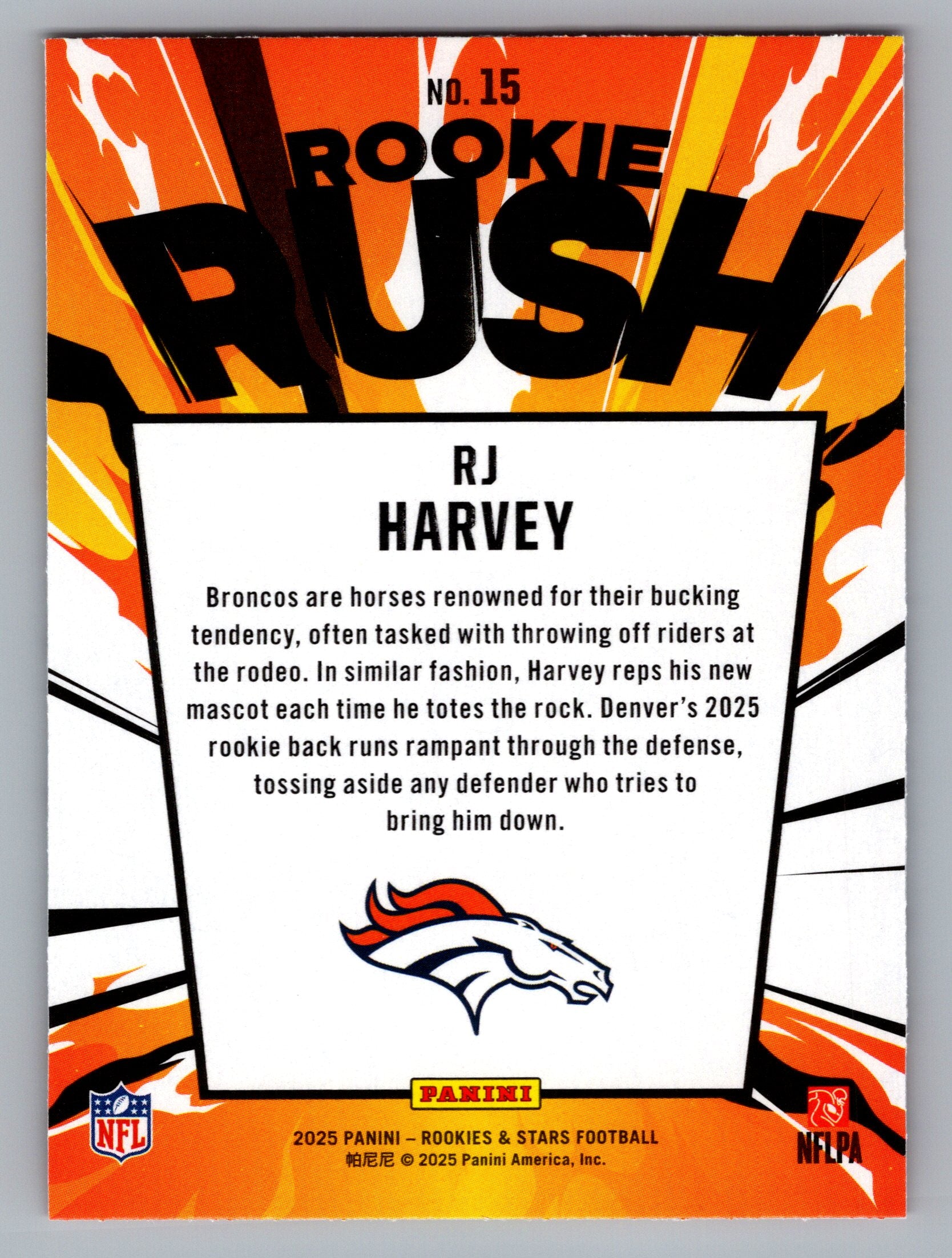 2025 Panini Rookies & Stars #15 RJ Harvey Rookie Rush