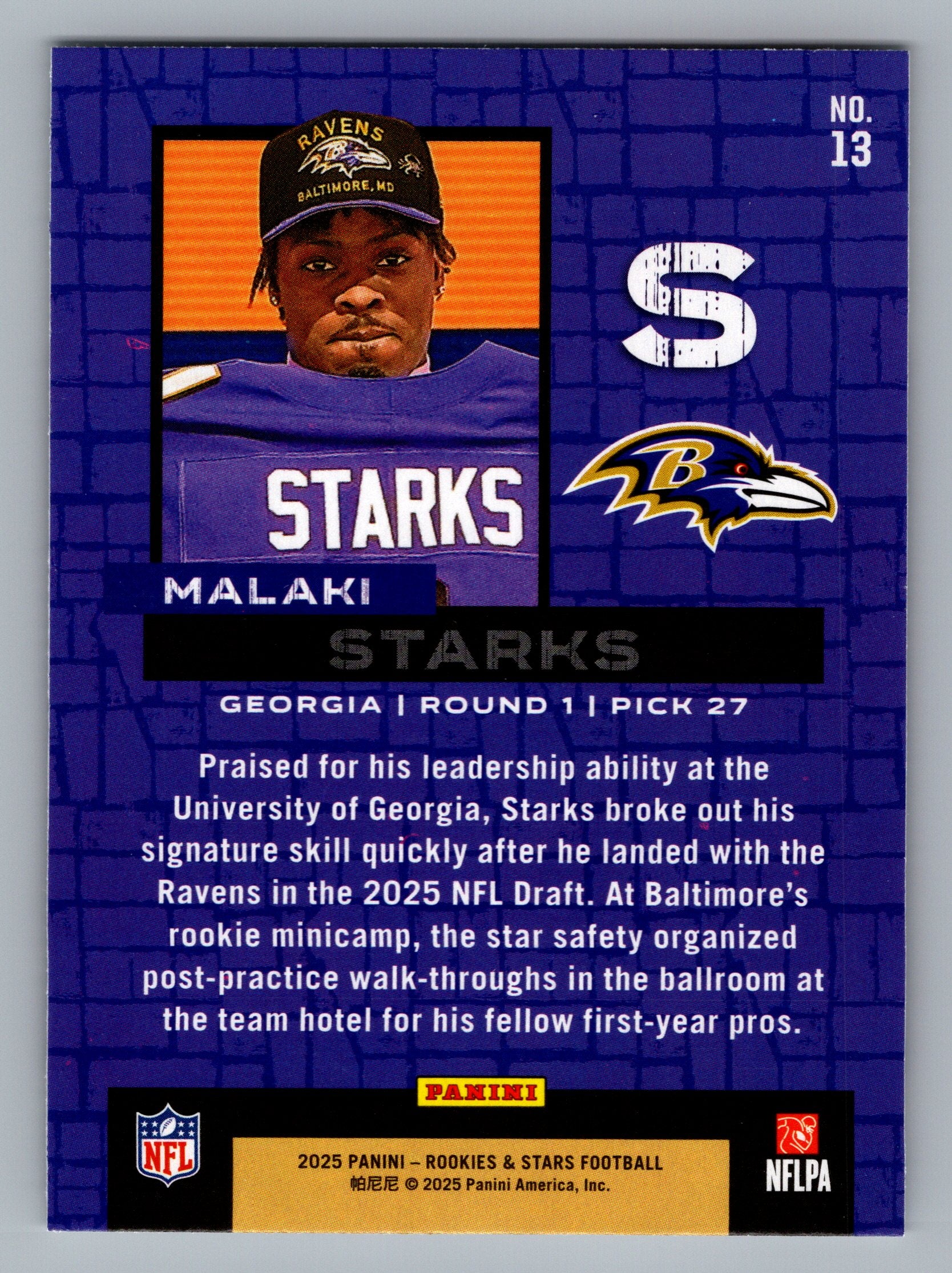 2025 Panini Rookies & Stars #13 Malaki Starks Draft Class