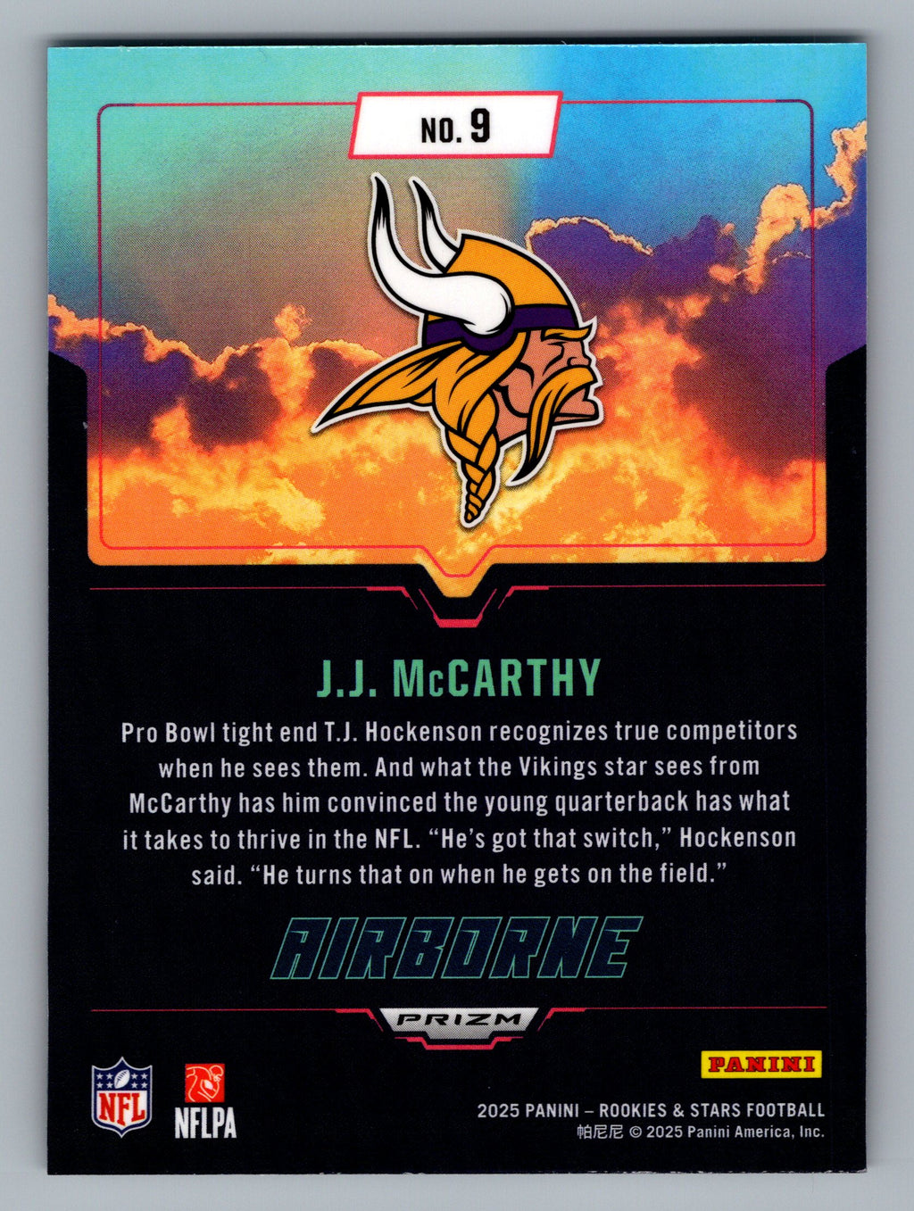 2025 Panini Rookies & Stars #9 J.J. McCarthy Airborne Silver