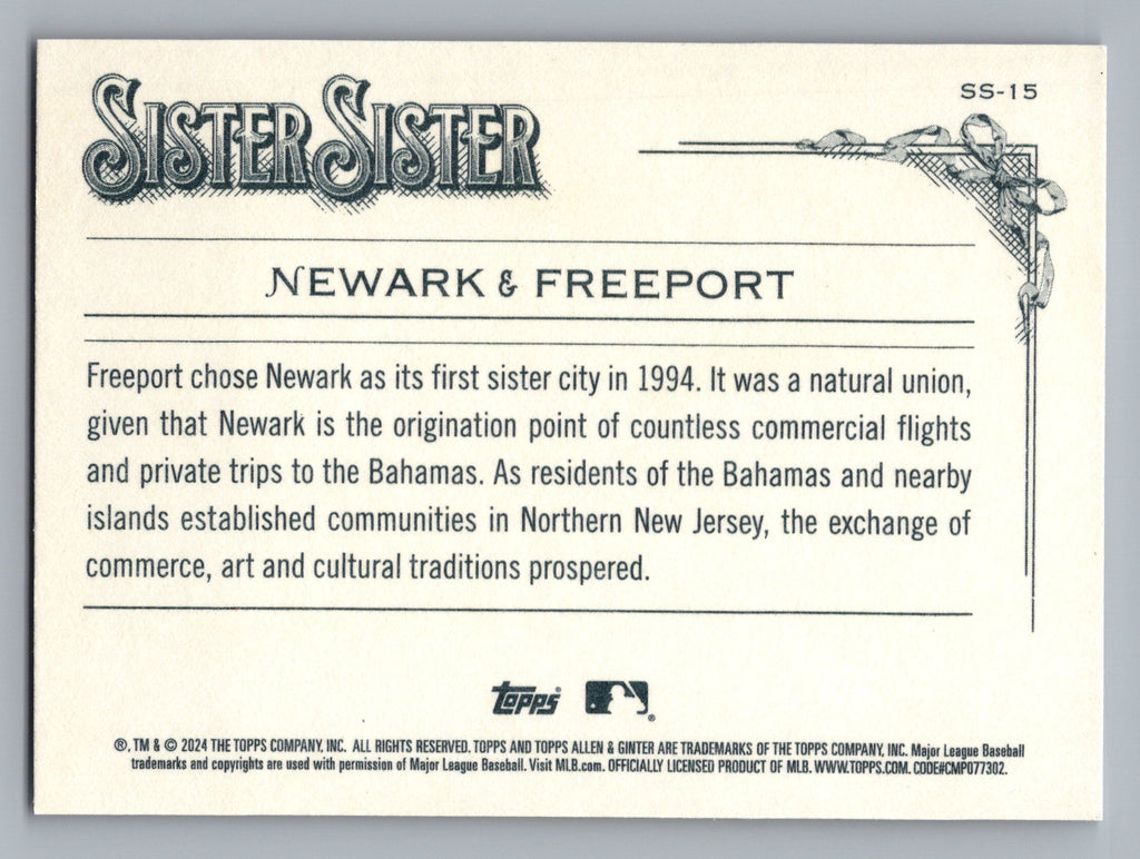 2024 Topps Allen & Ginter #SS-15 Newark / Freeport Sister Sister