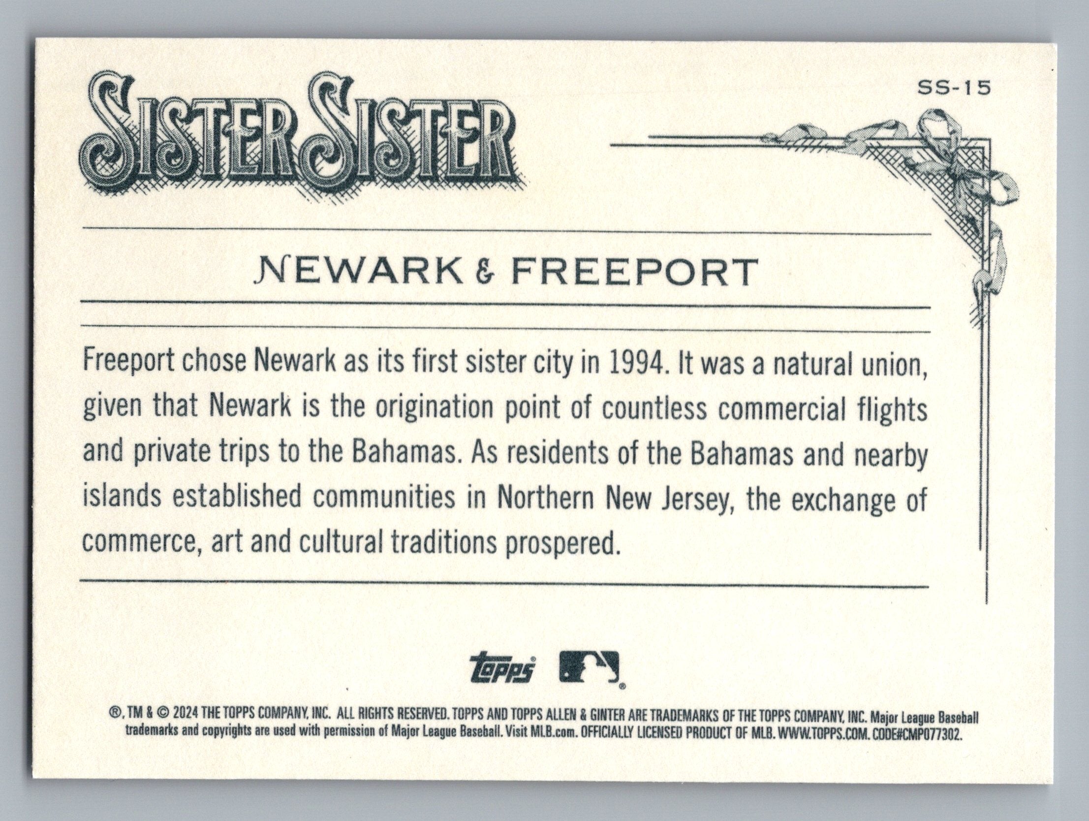 2024 Topps Allen & Ginter #SS-15 Newark / Freeport Sister Sister