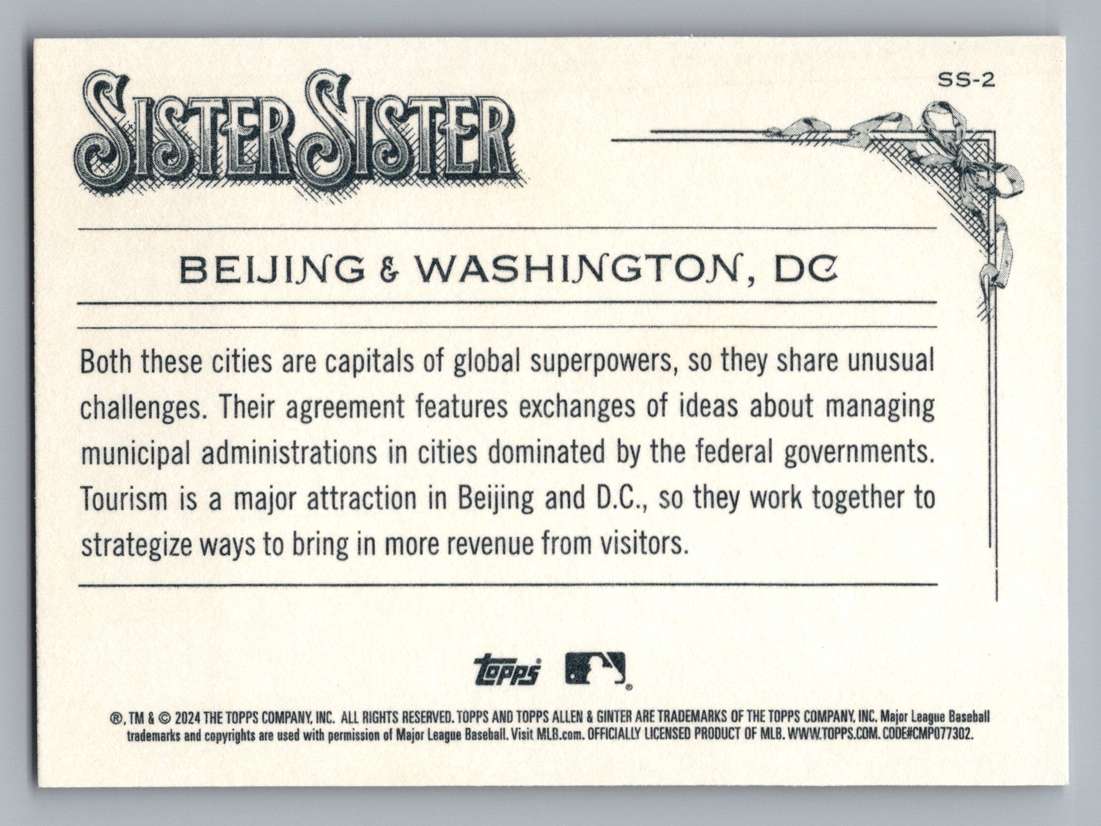 2024 Topps Allen & Ginter #SS-2 Beijing / Washington Sister Sister