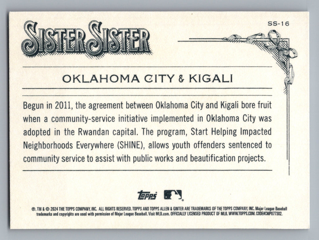2024 Topps Allen & Ginter #SS-16 Oklahoma City / Kigali Sister Sister