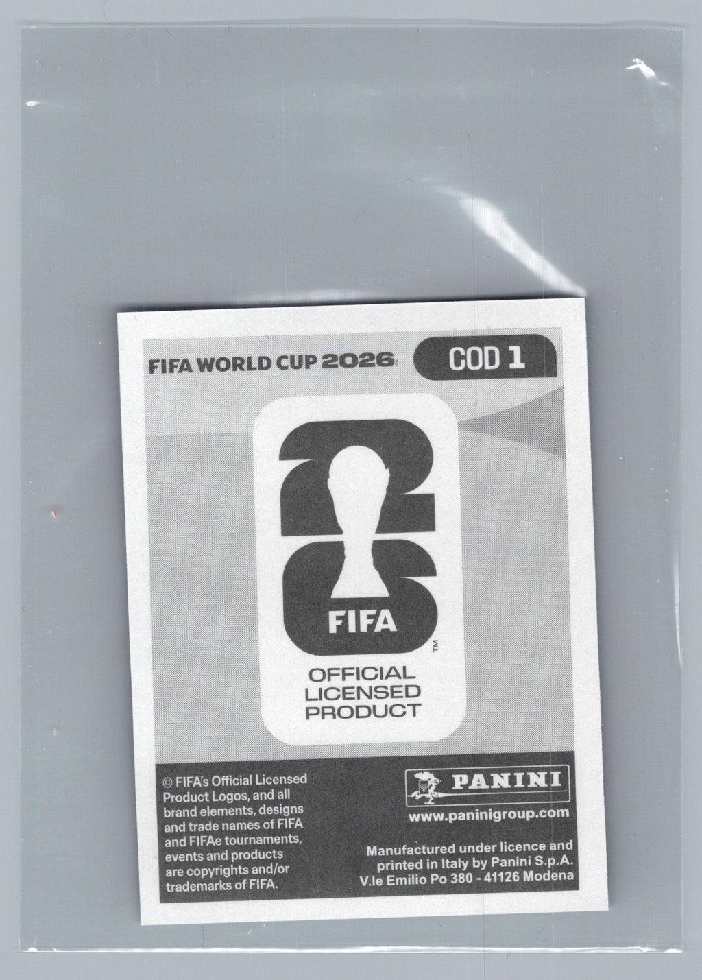 2026 Panini FIFA World Cup Stickers ("Printed in Italy" Back)* #COD1 Emblem FOIL