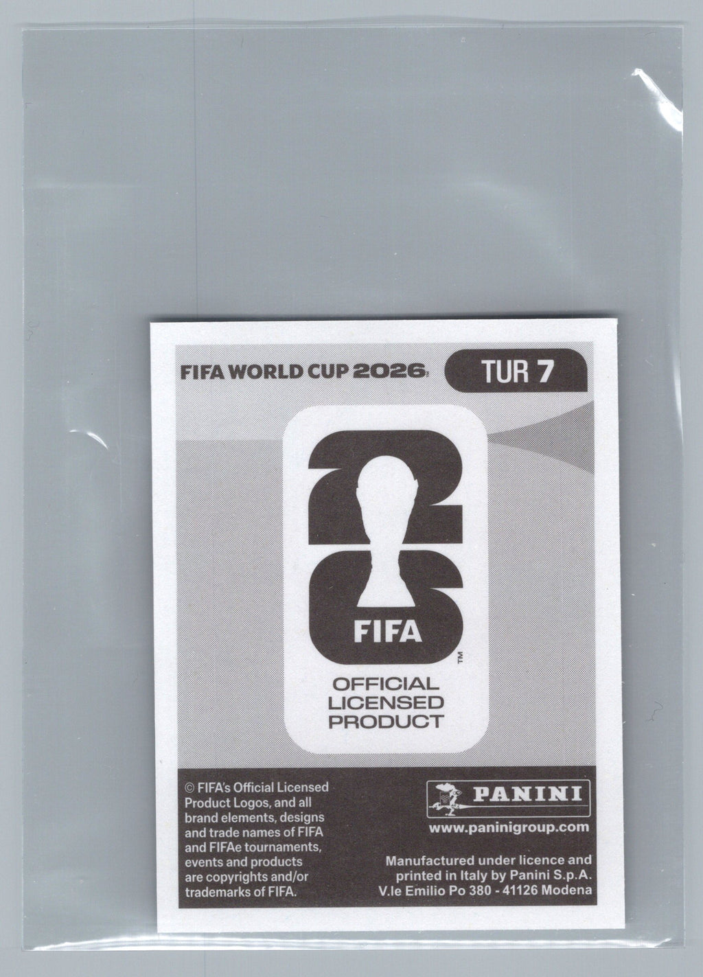 2026 Panini FIFA World Cup Stickers ("Printed in Italy" Back)* #TUR4 Zeki Celik