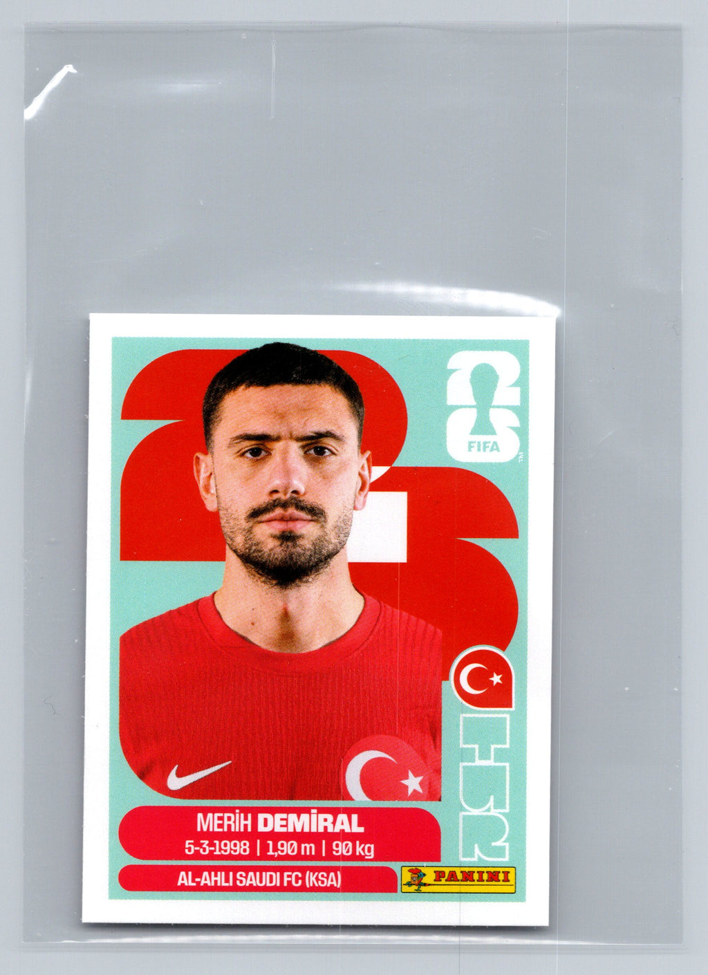 2026 Panini FIFA World Cup Stickers ("Printed in Italy" Back)* #TUR4 Zeki Celik
