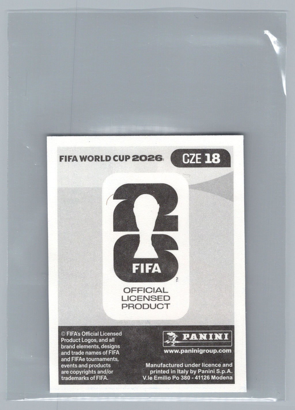 2026 Panini FIFA World Cup Stickers #CZE18 Vaclav Cerny