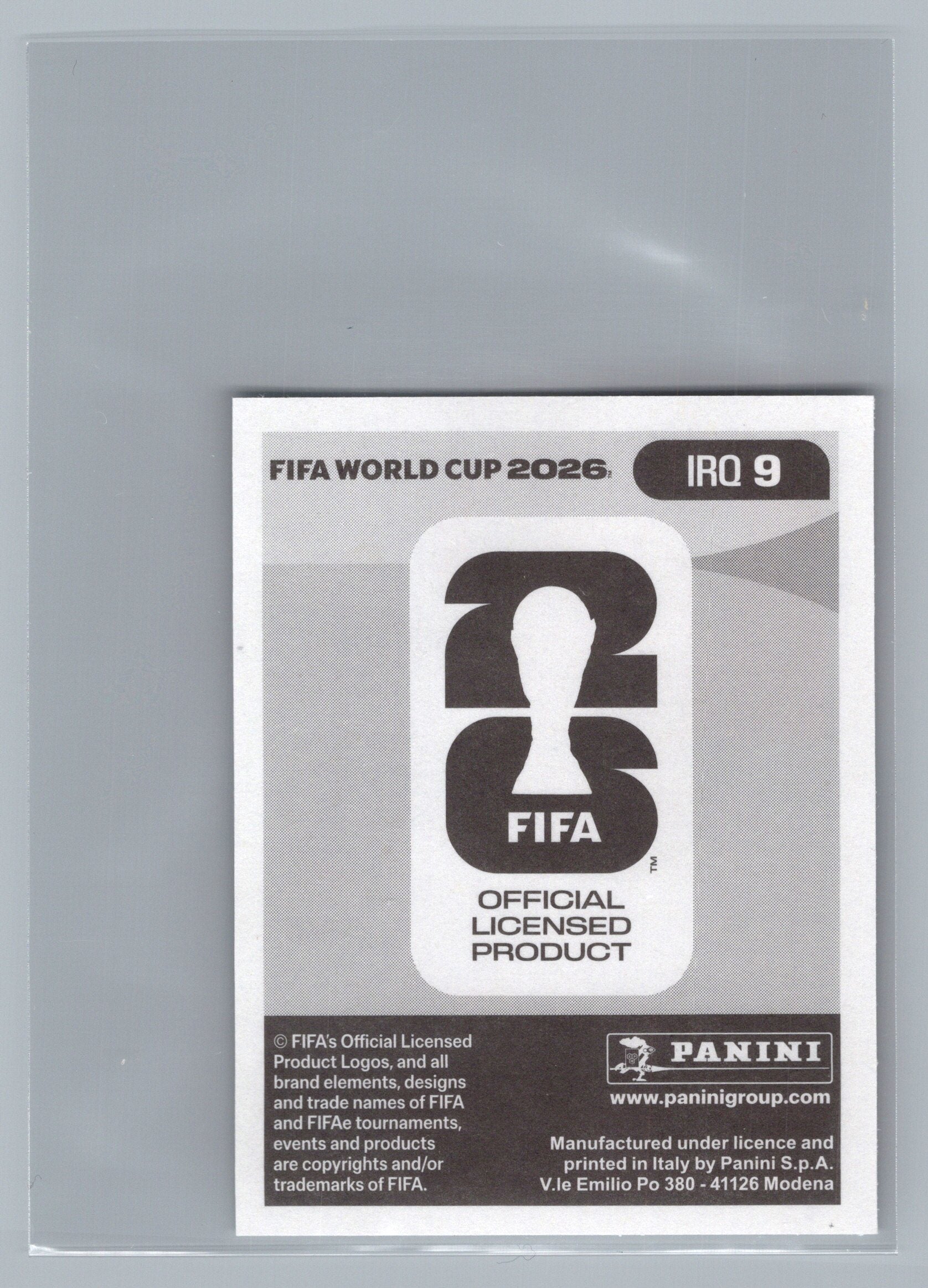 2026 Panini FIFA World Cup Stickers #IRQ9 Zidane Iqbal