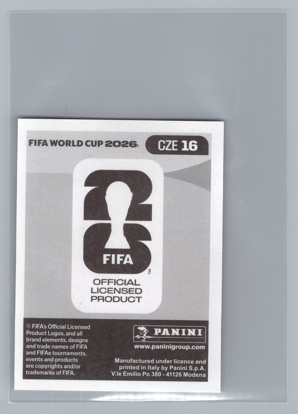 2026 Panini FIFA World Cup Stickers #CZE18 Vaclav Cerny