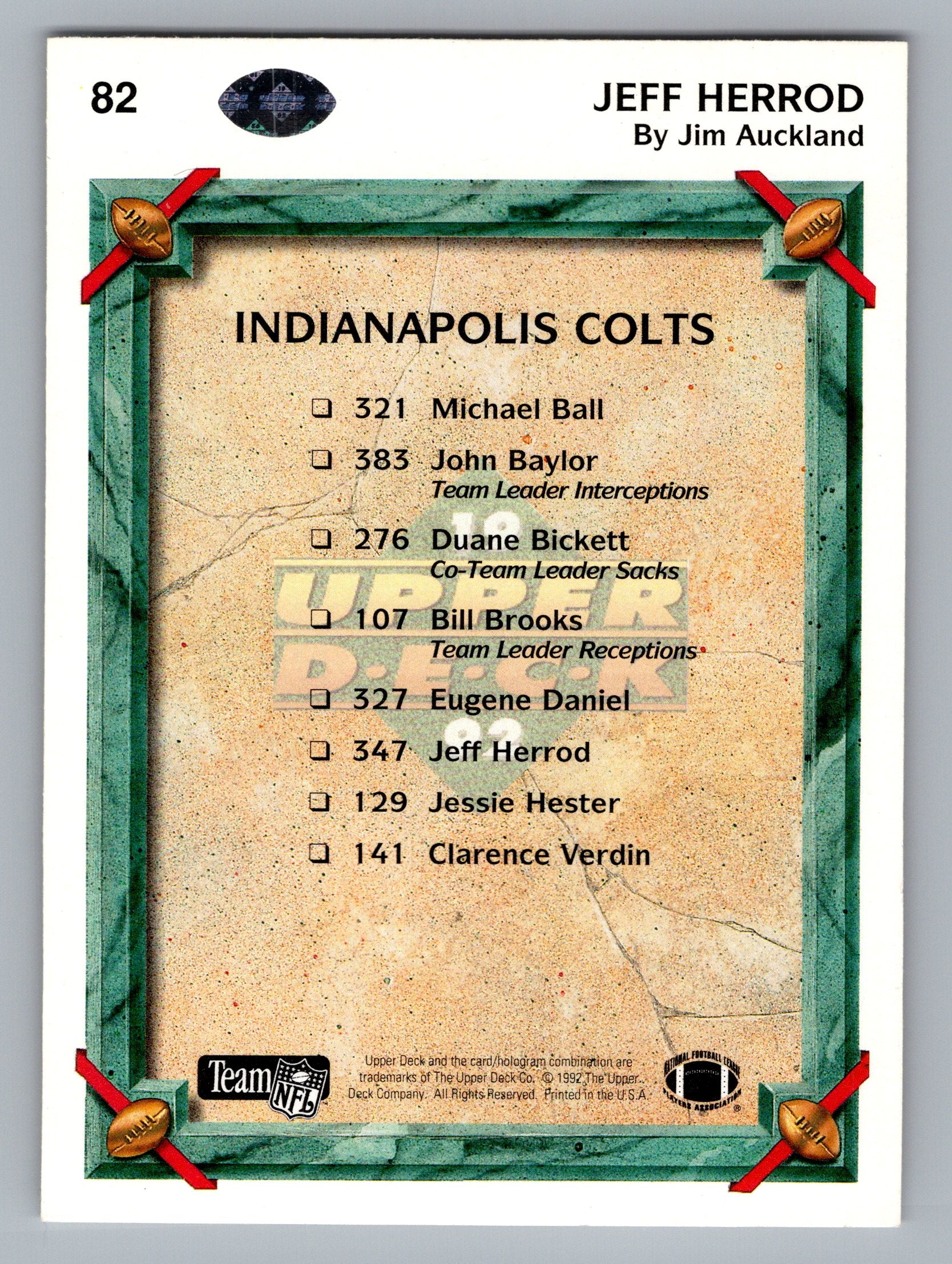 1992 Upper Deck #82 Jeff Herrod