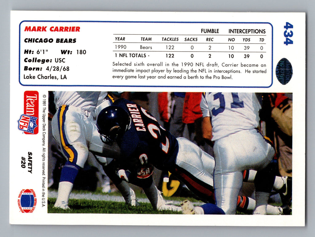 1991 Upper Deck #434 Mark Carrier
