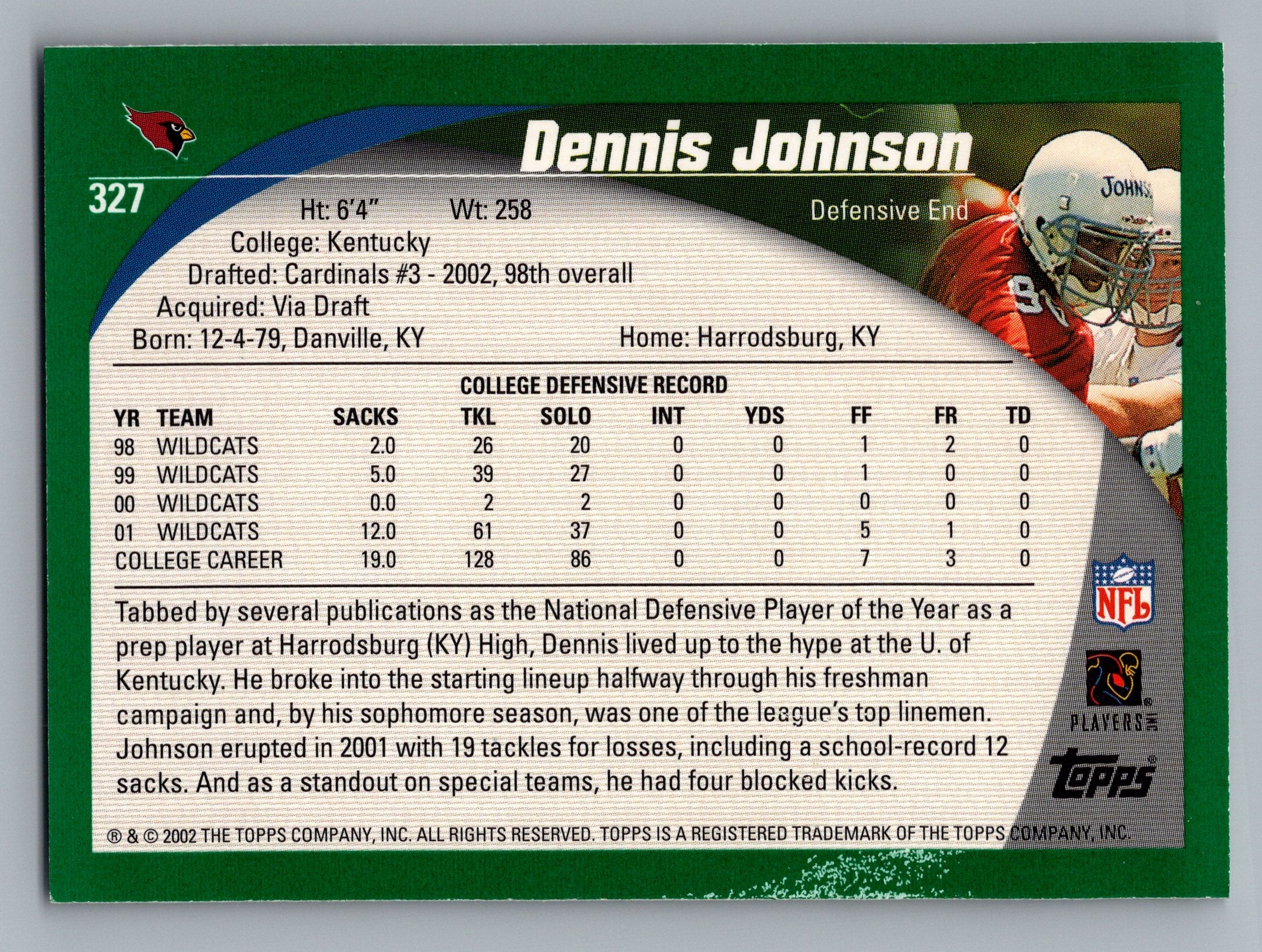 2002 Topps #327 Dennis Johnson