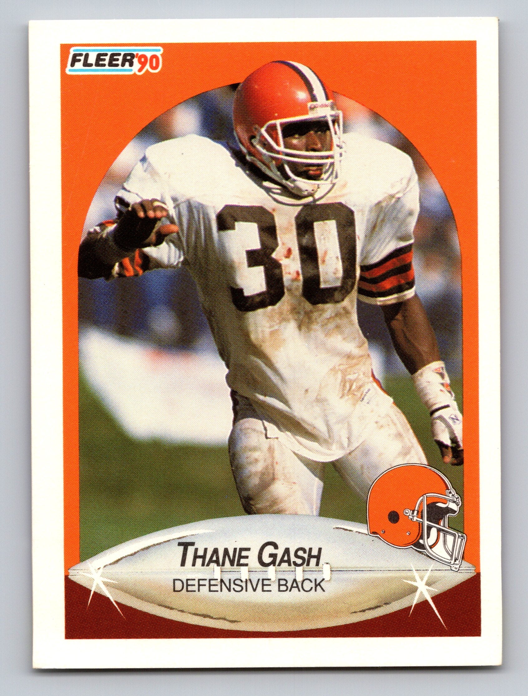 1990 Fleer #49b Thane Gash Right edge of A in AFC logo aligned with blue