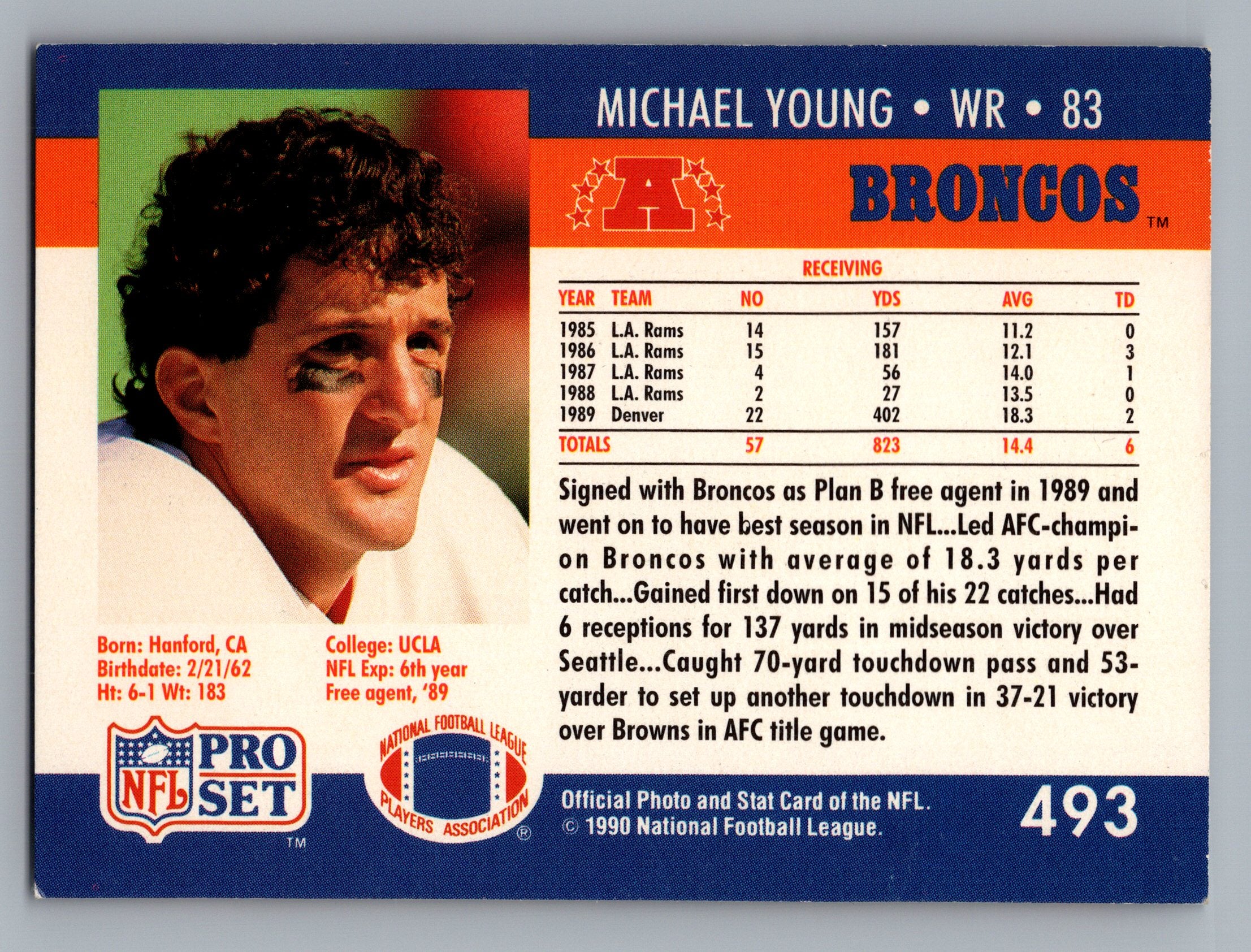 1990 Pro Set #493 Michael Young