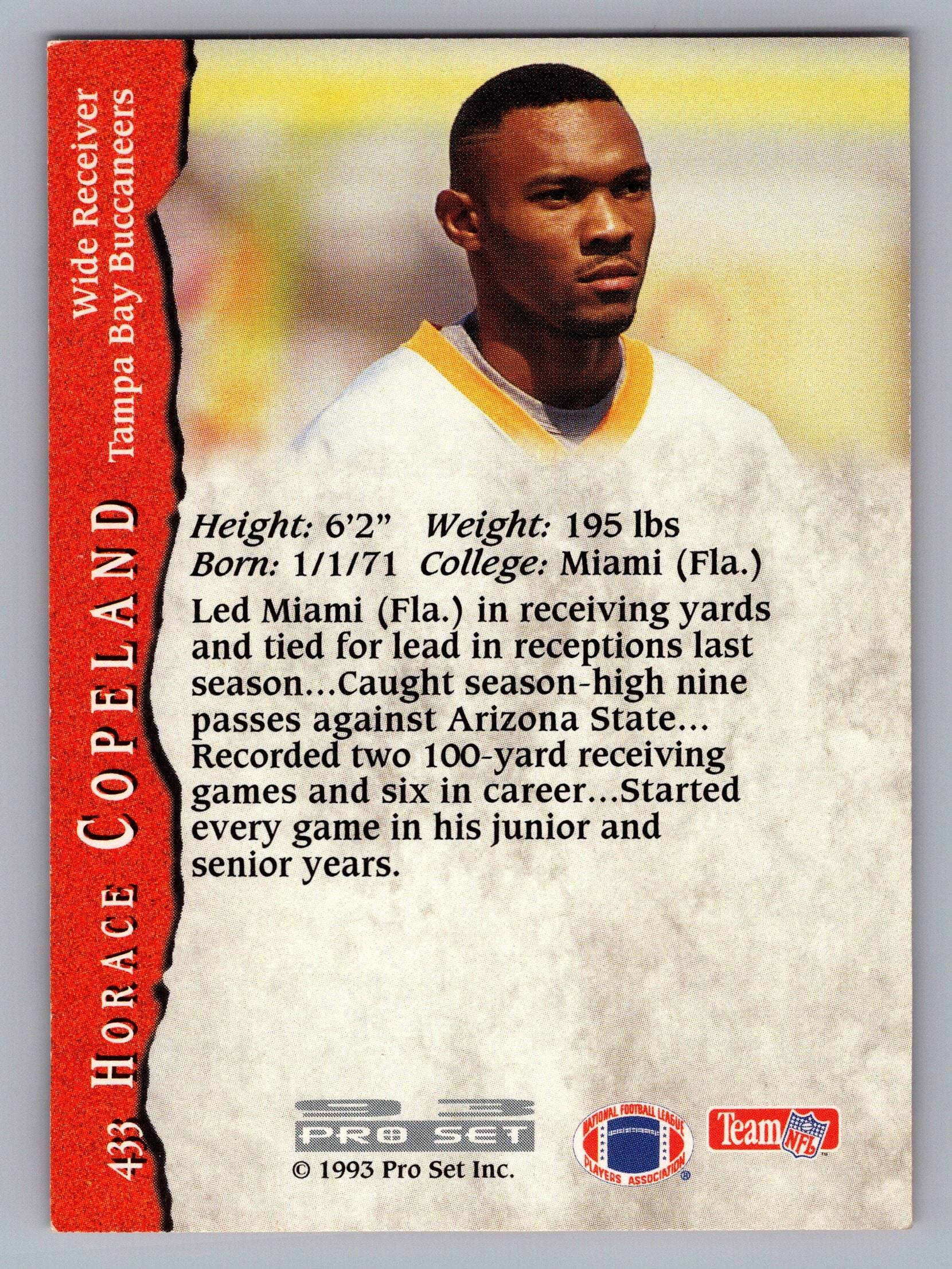 1993 Pro Set #433 Horace Copeland