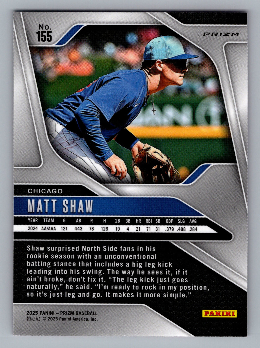 2025 Panini Prizm #155 Matt Shaw Pink Ice Prizms