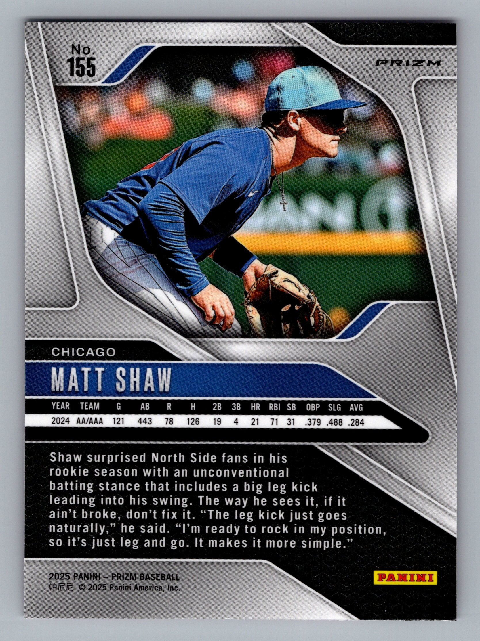 2025 Panini Prizm #155 Matt Shaw Pink Ice Prizms