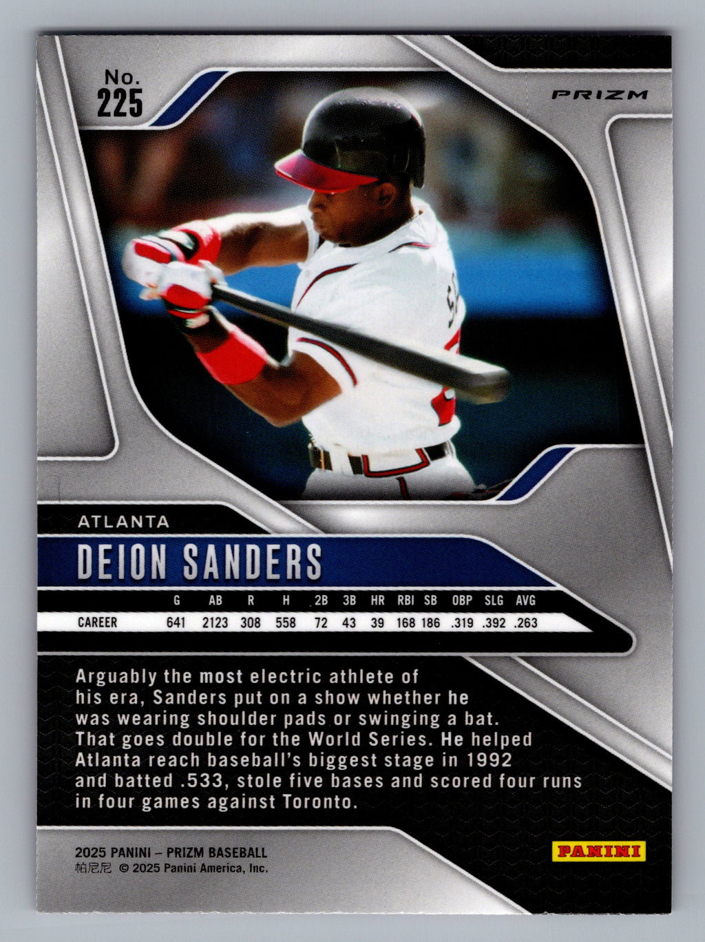 2025 Panini Prizm #225 Deion Sanders Pink Ice Prizms