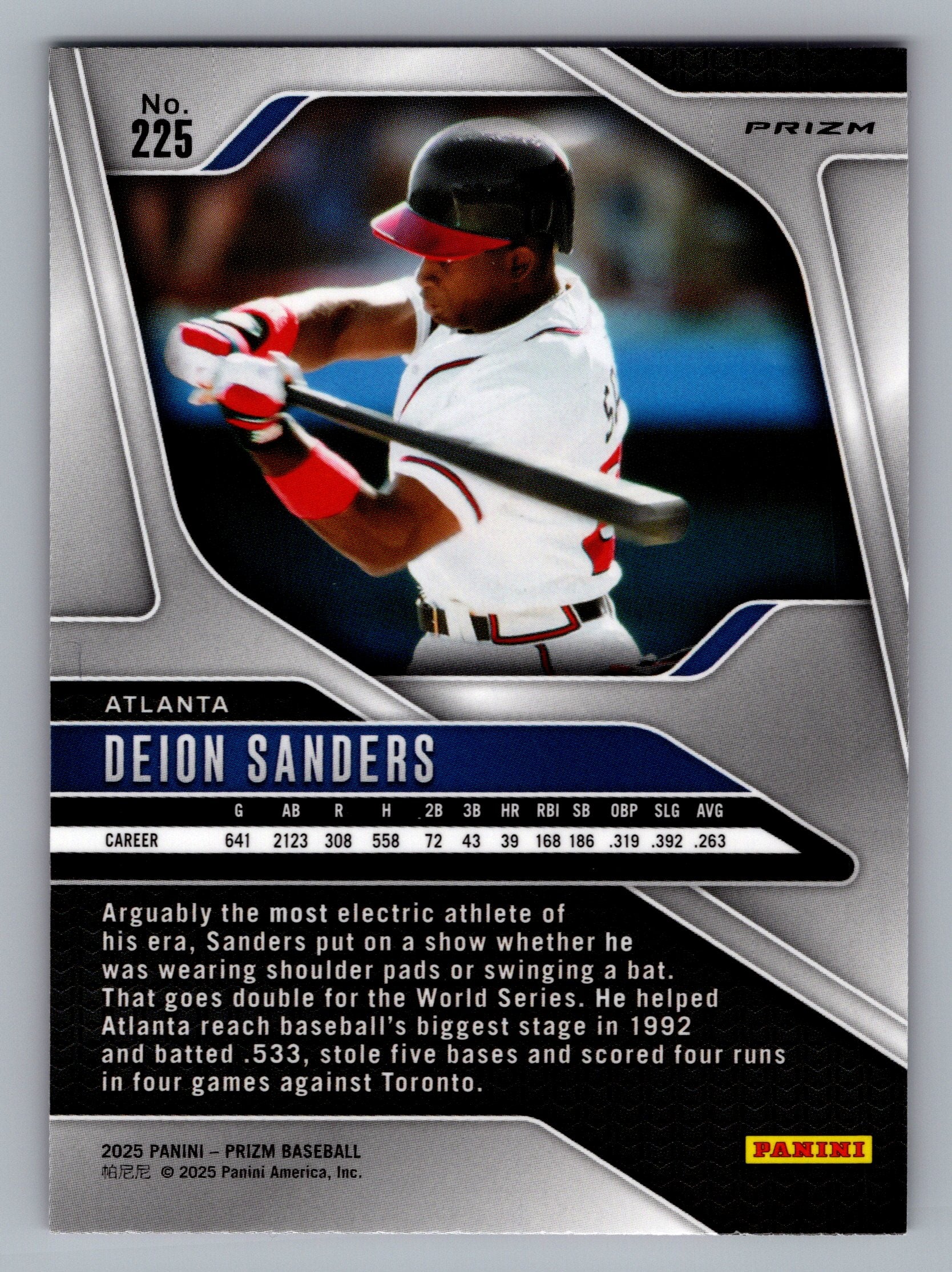 2025 Panini Prizm #225 Deion Sanders Pink Ice Prizms