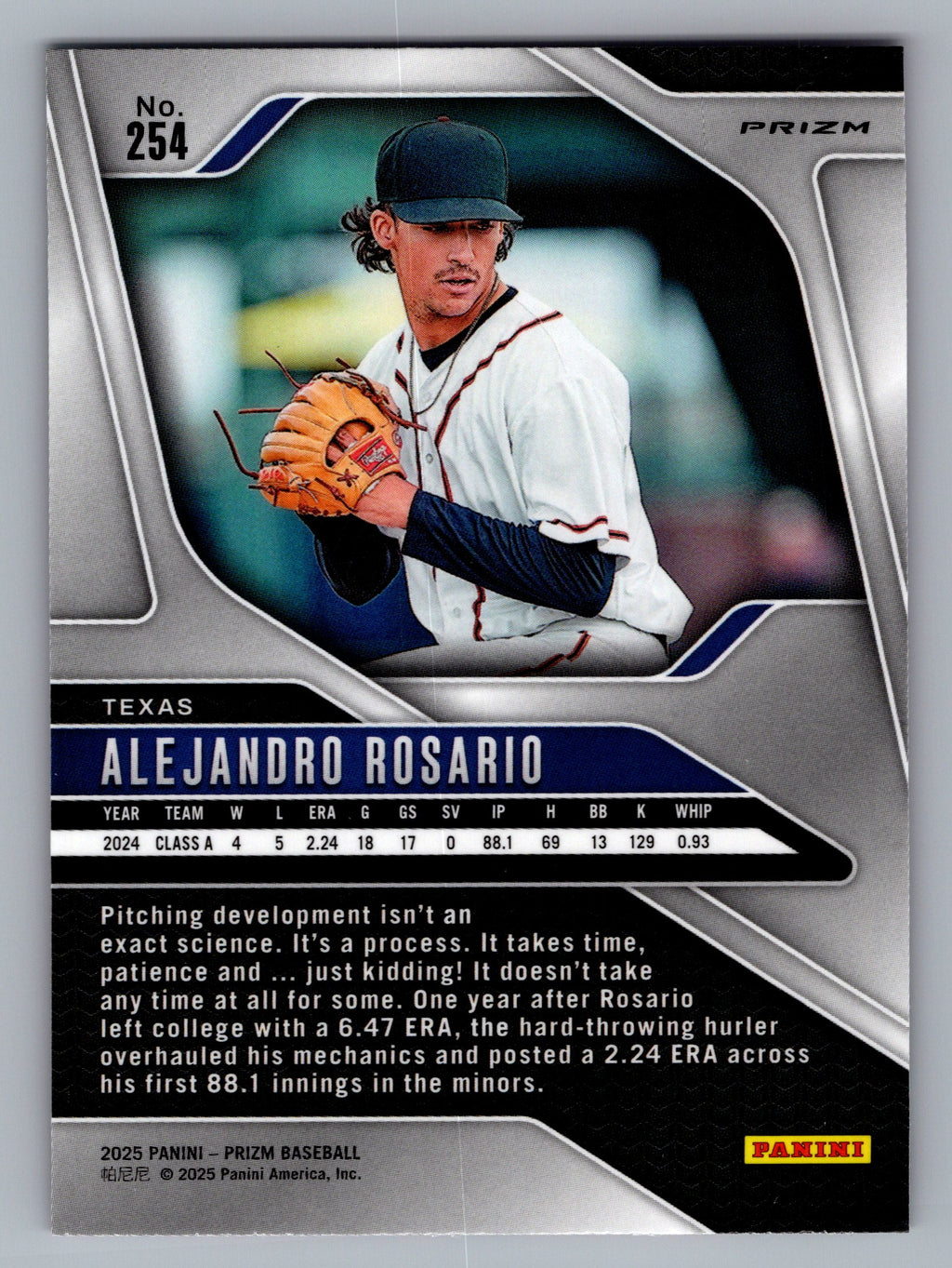 2025 Panini Prizm #254 Alejandro Rosario Pink Ice Prizms