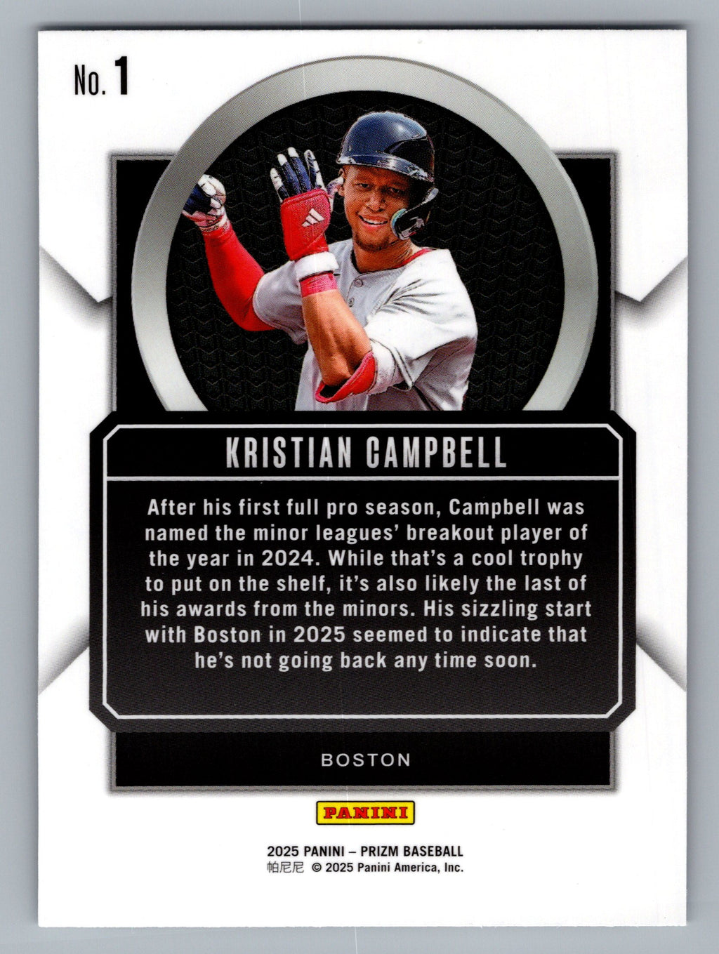 2025 Panini Prizm #1 Kristian Campbell Talisman