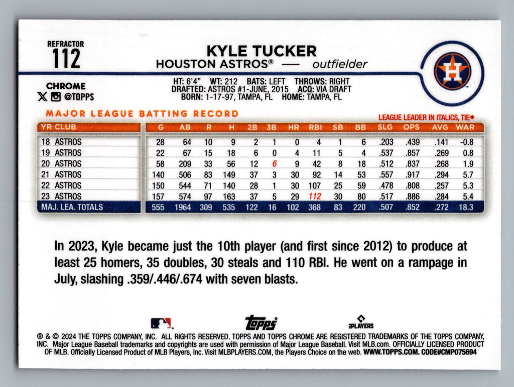 2024 Topps #551 Kyle Tucker